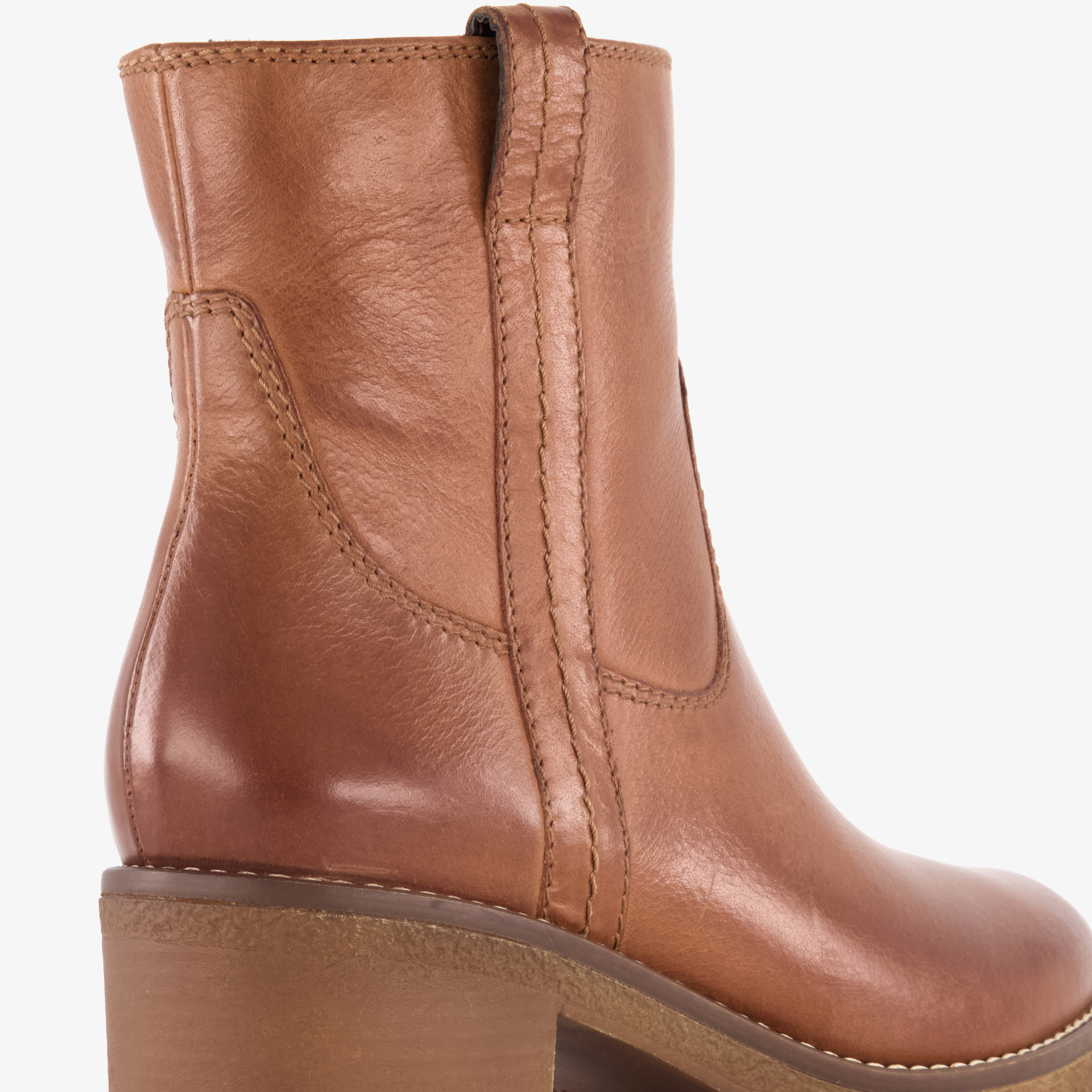 Harper leren dames boots cognac enkellaarzen – foto 5