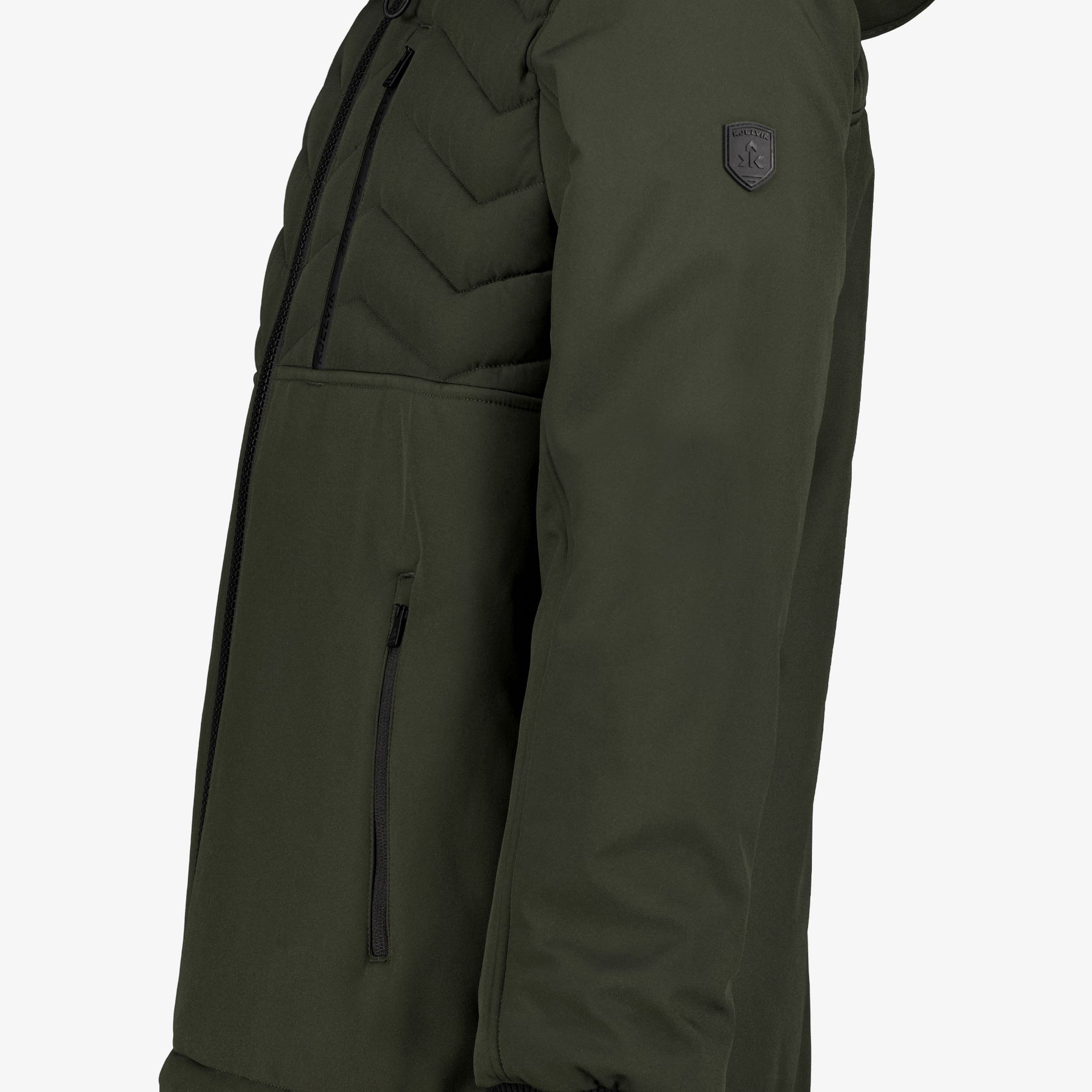 Kjelvik gewatteerde heren softshell jas groen jassen – foto 2
