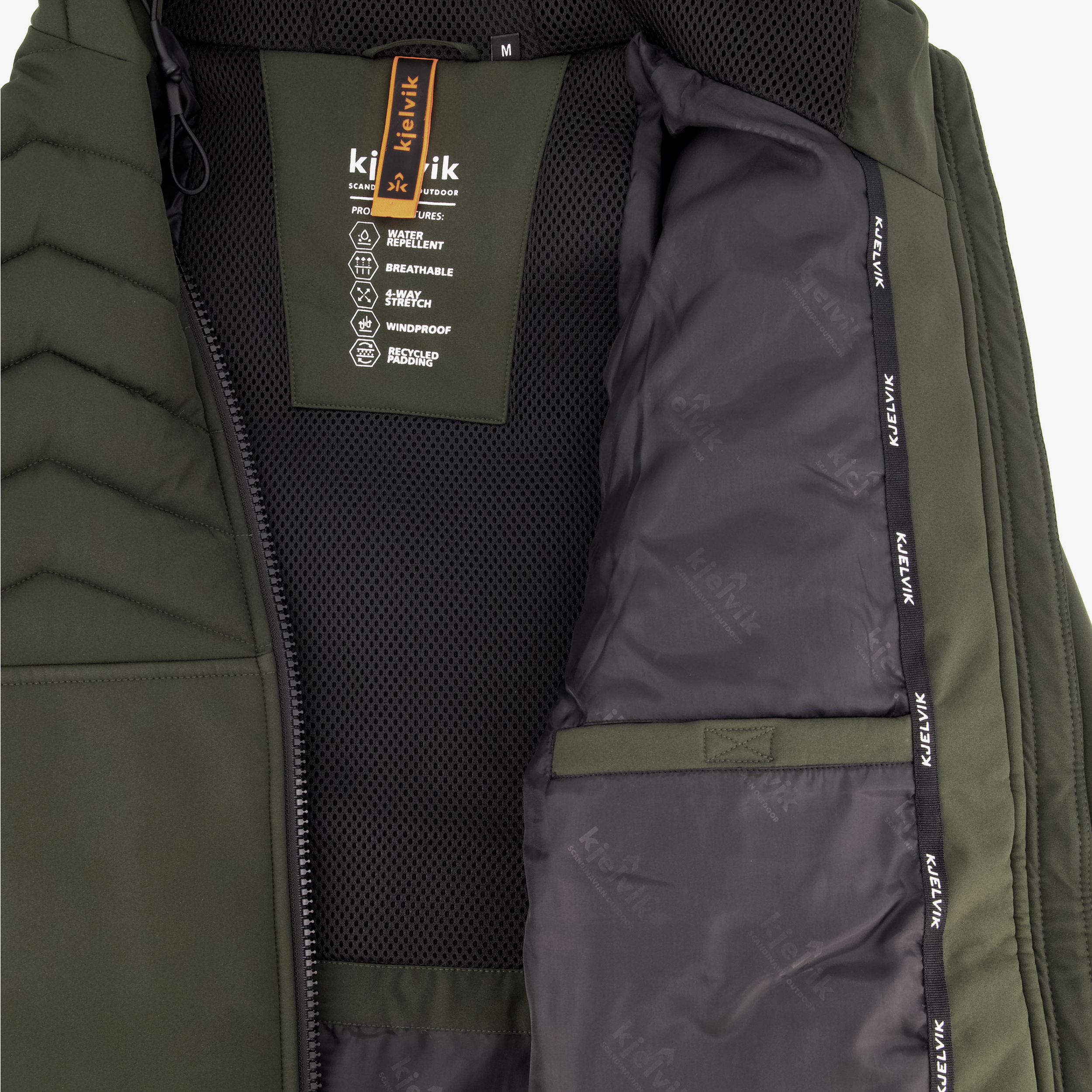 Kjelvik gewatteerde heren softshell jas groen jassen – foto 4