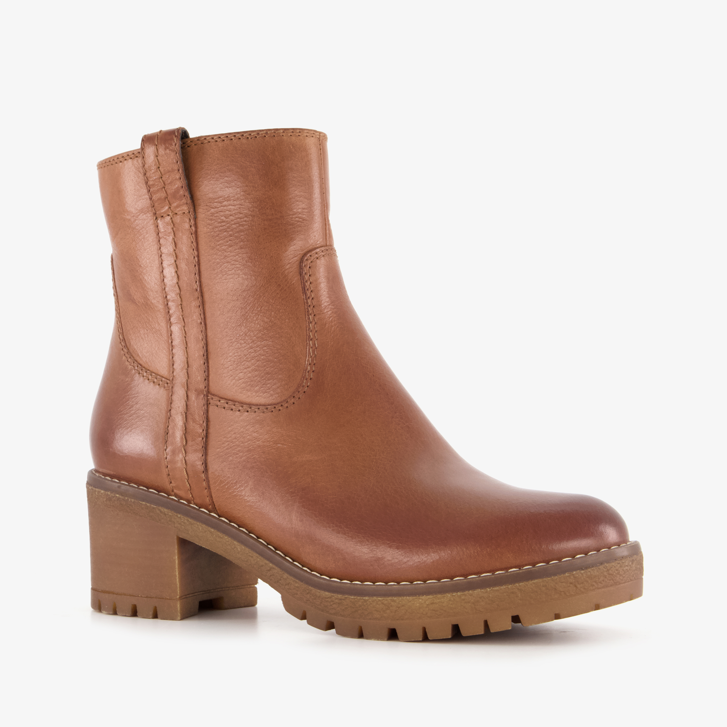 Harper leren dames boots cognac enkellaarzen