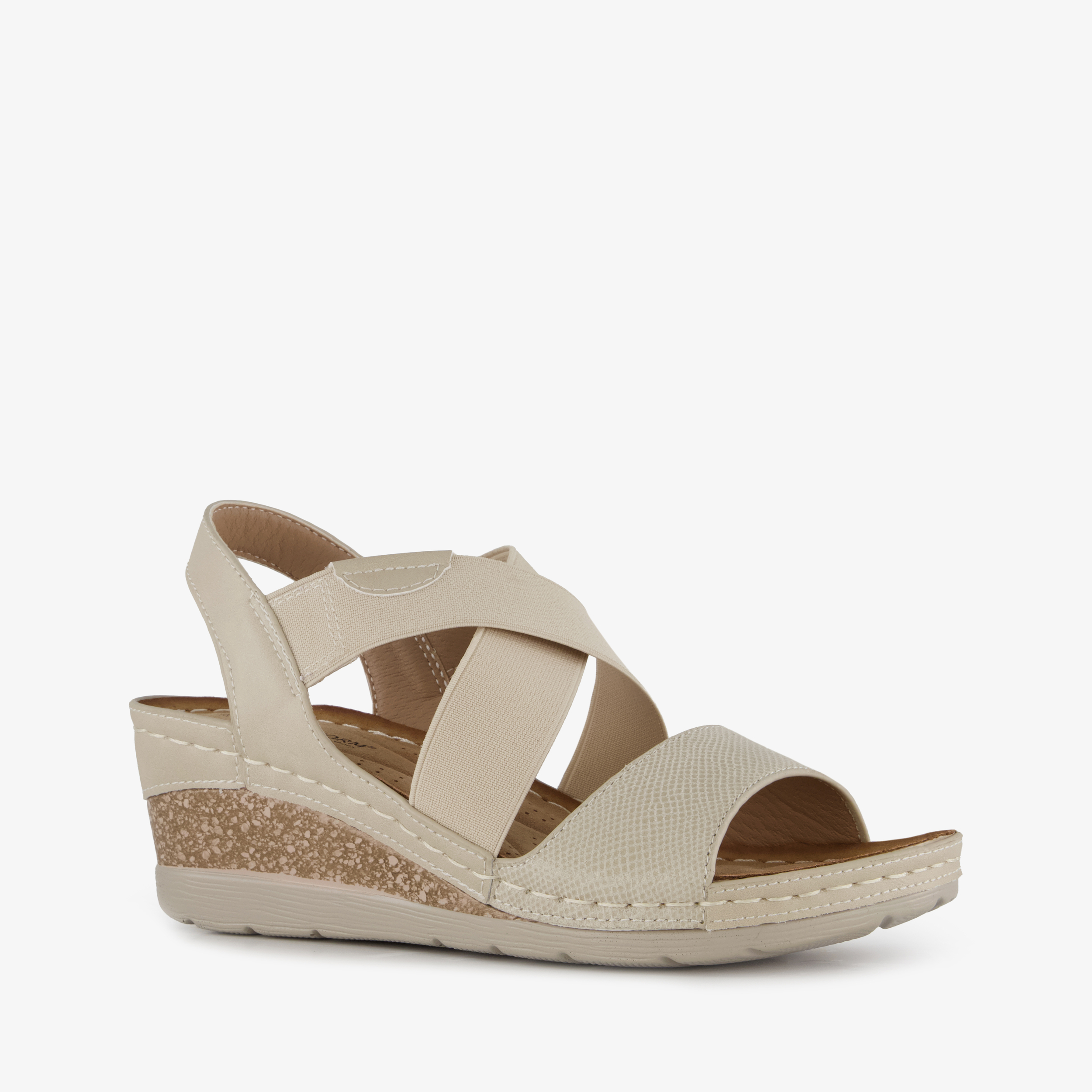 Natuform dames sandalen met sleehak beige