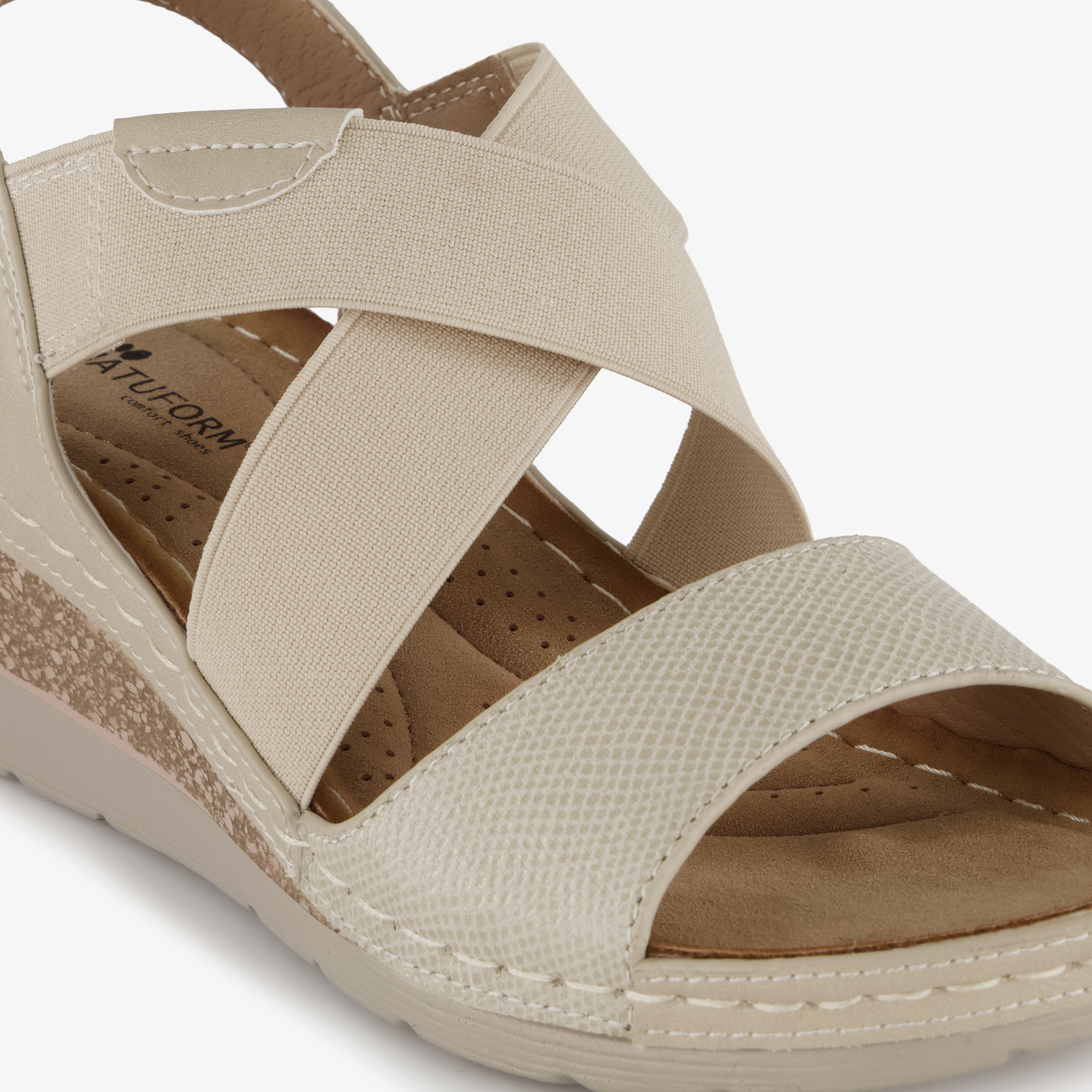 Natuform dames sandalen met sleehak beige – foto 5