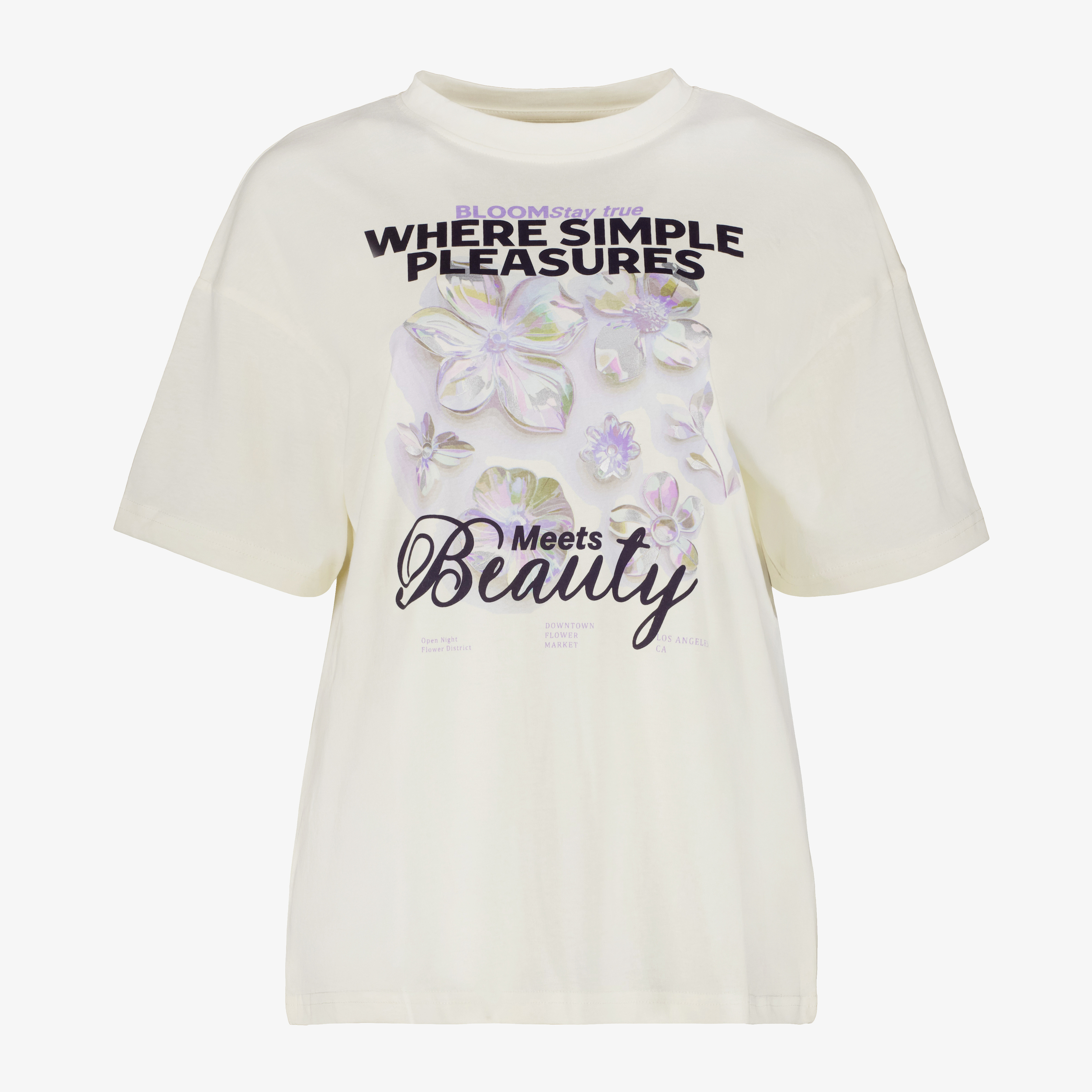 TwoDay dames T-shirt met opdruk ecru t-shirts & tops