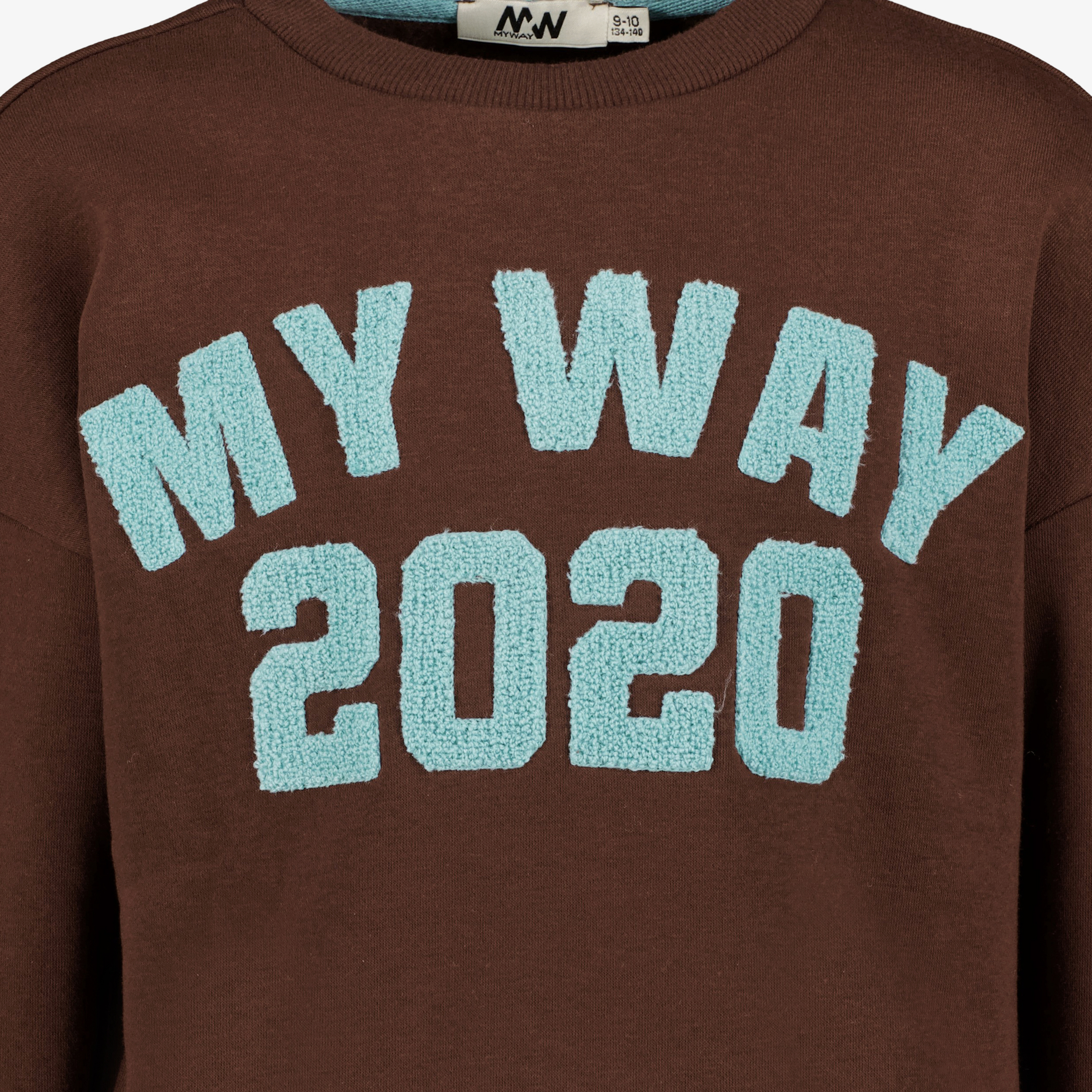 MyWay meisjes sweater met tekstopdruk bruin blauw truien & vesten – foto 2