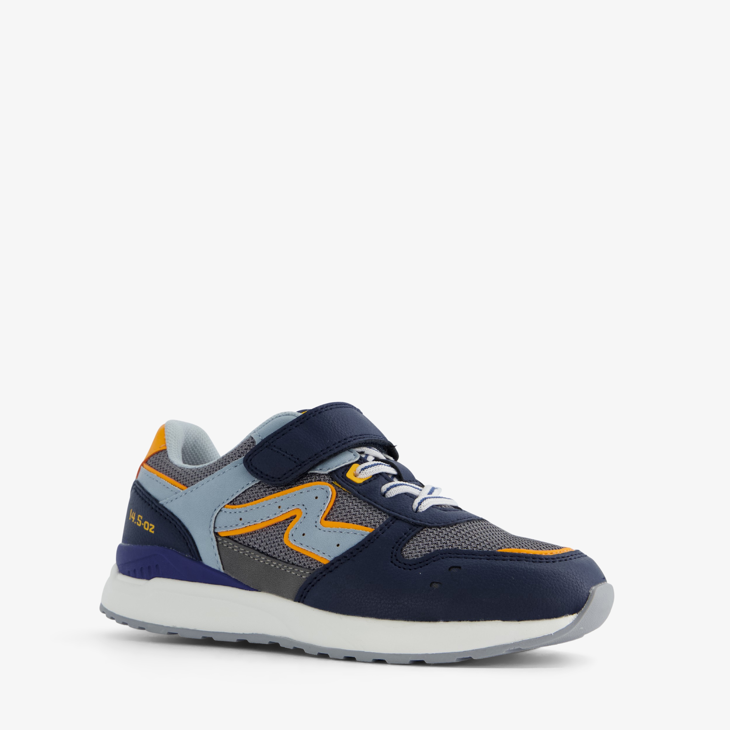 Blue Box jongens sneakers blauw met oranje details