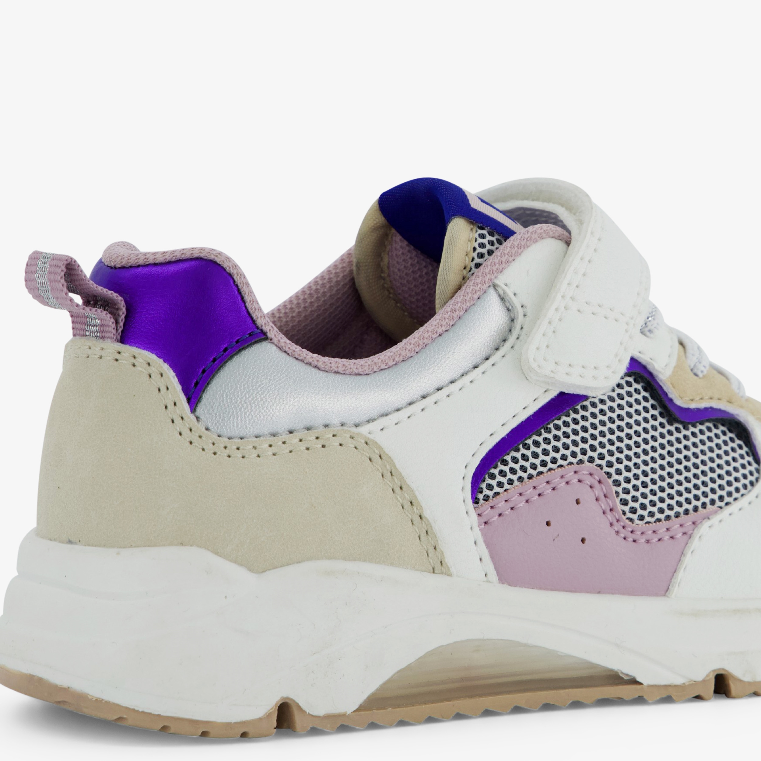 Blue Box meisjes sneakers beige met pastelkleuren