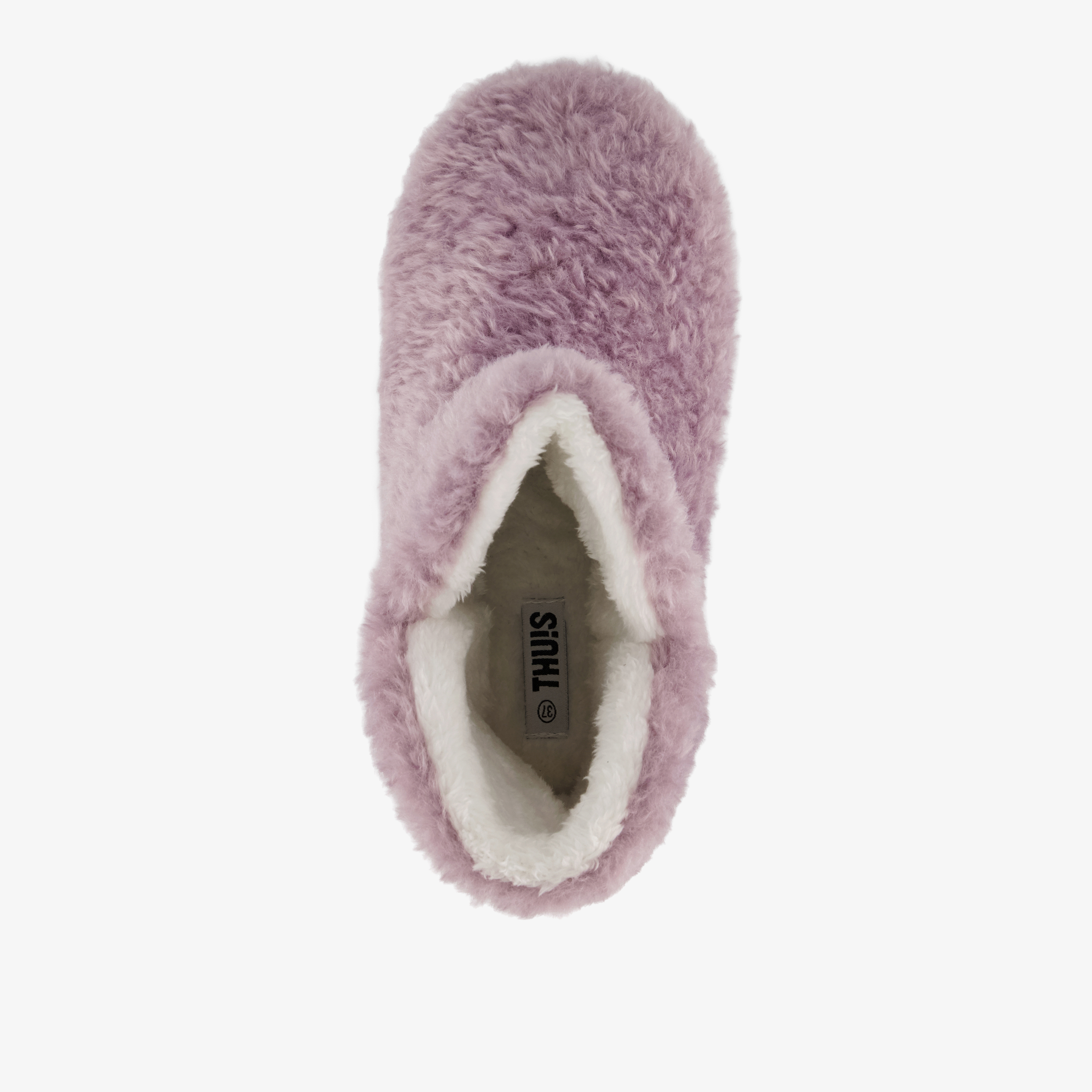 Thu!s hoge pluche dames pantoffels lila – foto 4