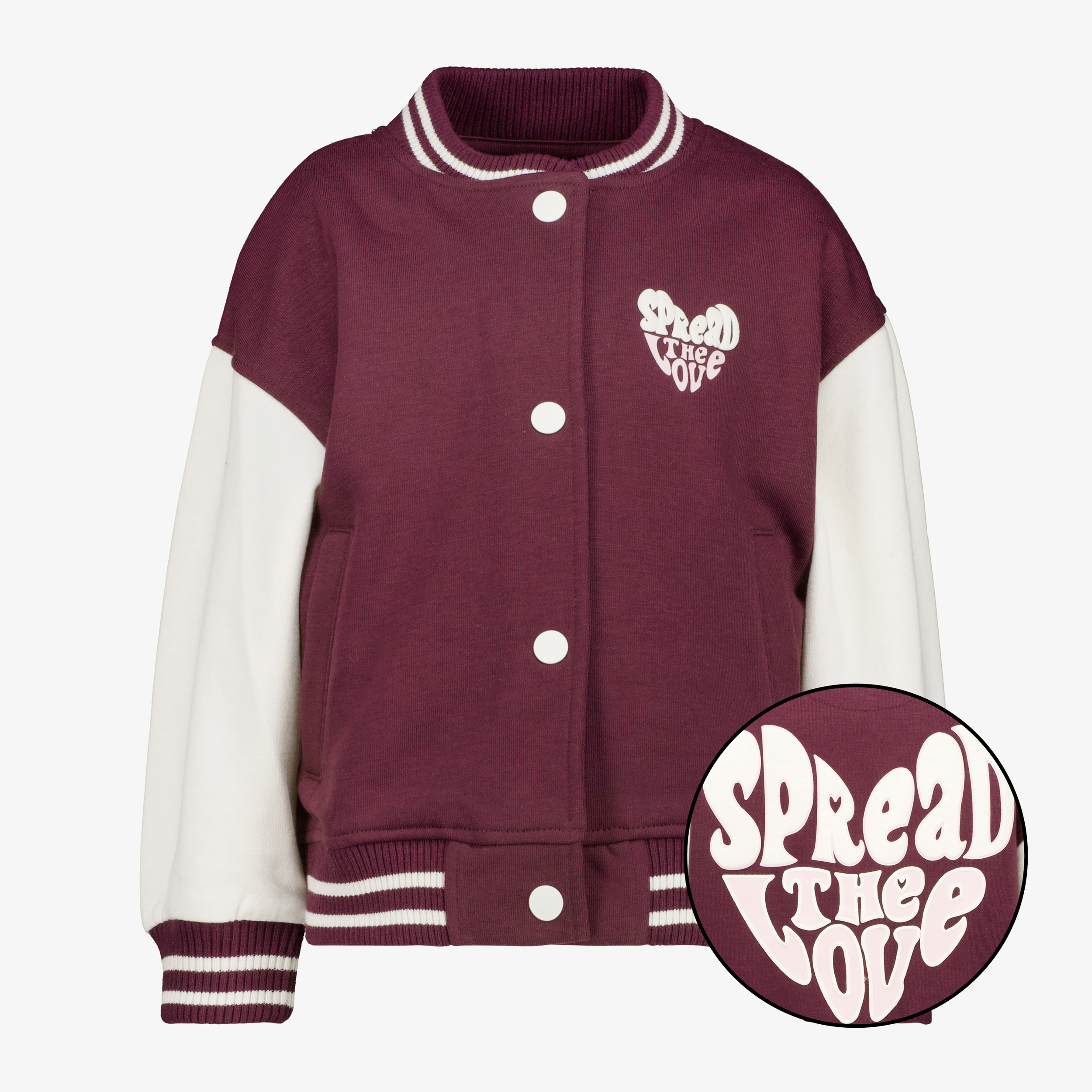 TwoDay meisjes baseball vest bordeaux wit truien & vesten