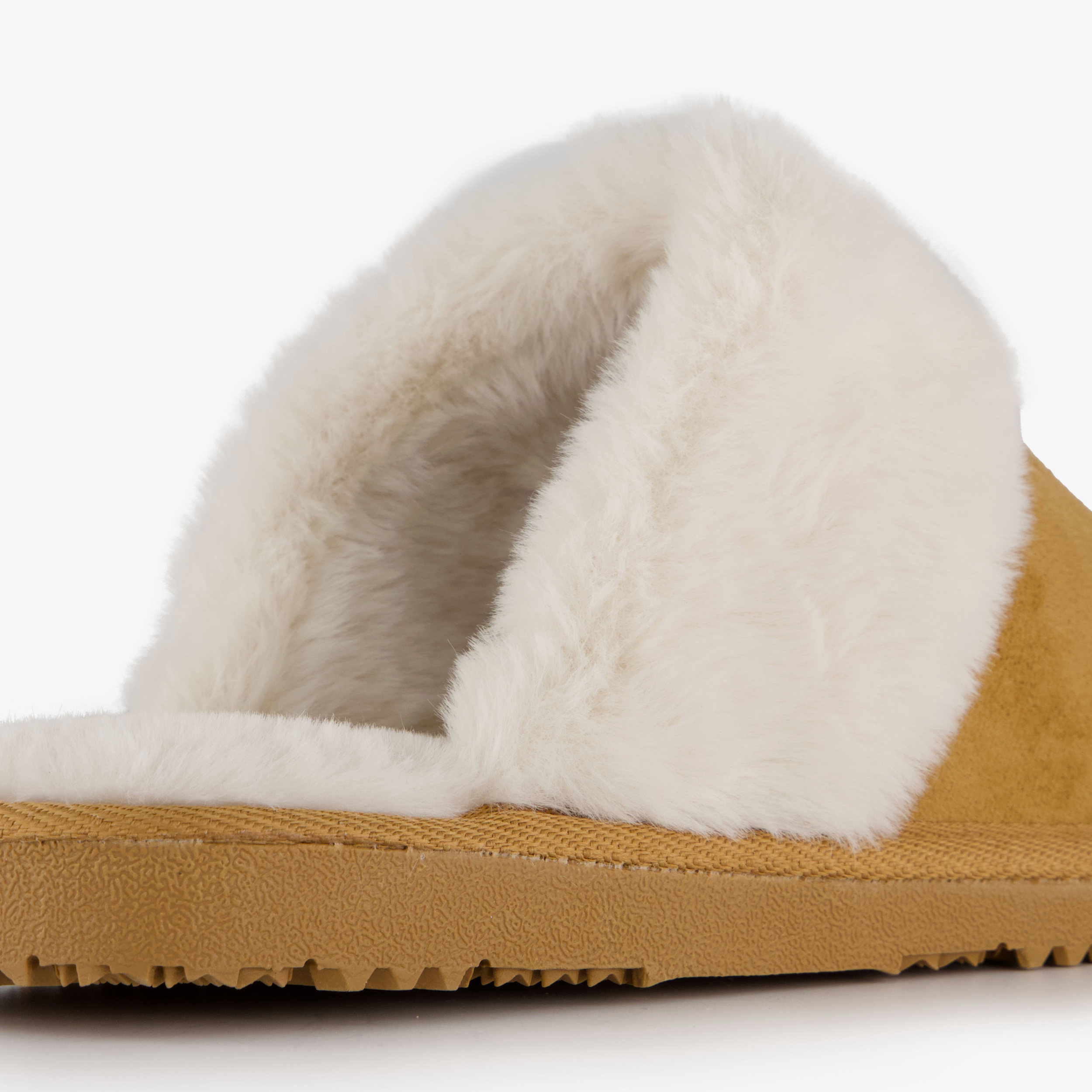 Thu!s dames instap pantoffels met imitatiebont bruin – foto 5