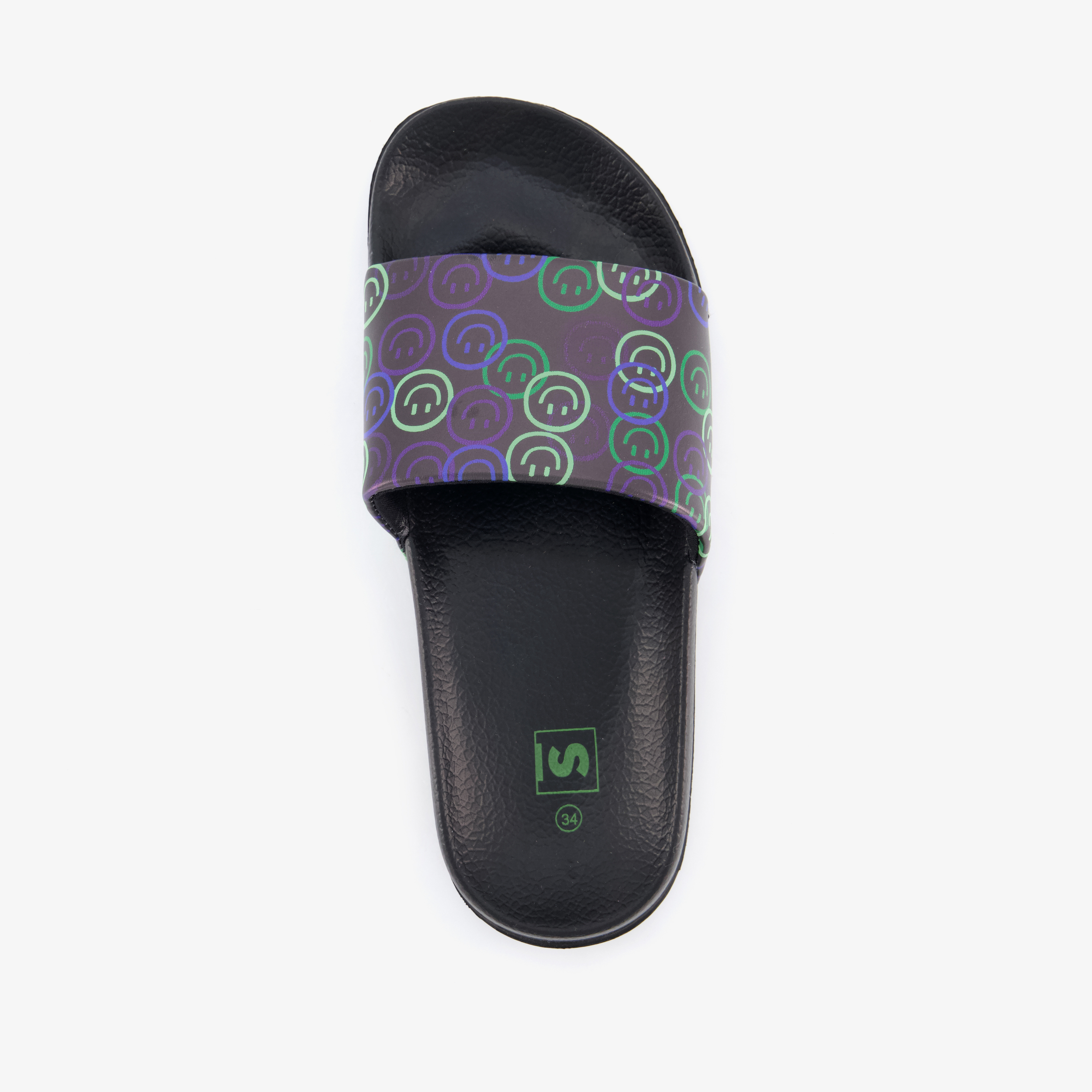 Zwarte kinder badslippers met smileys meisjes – foto 4