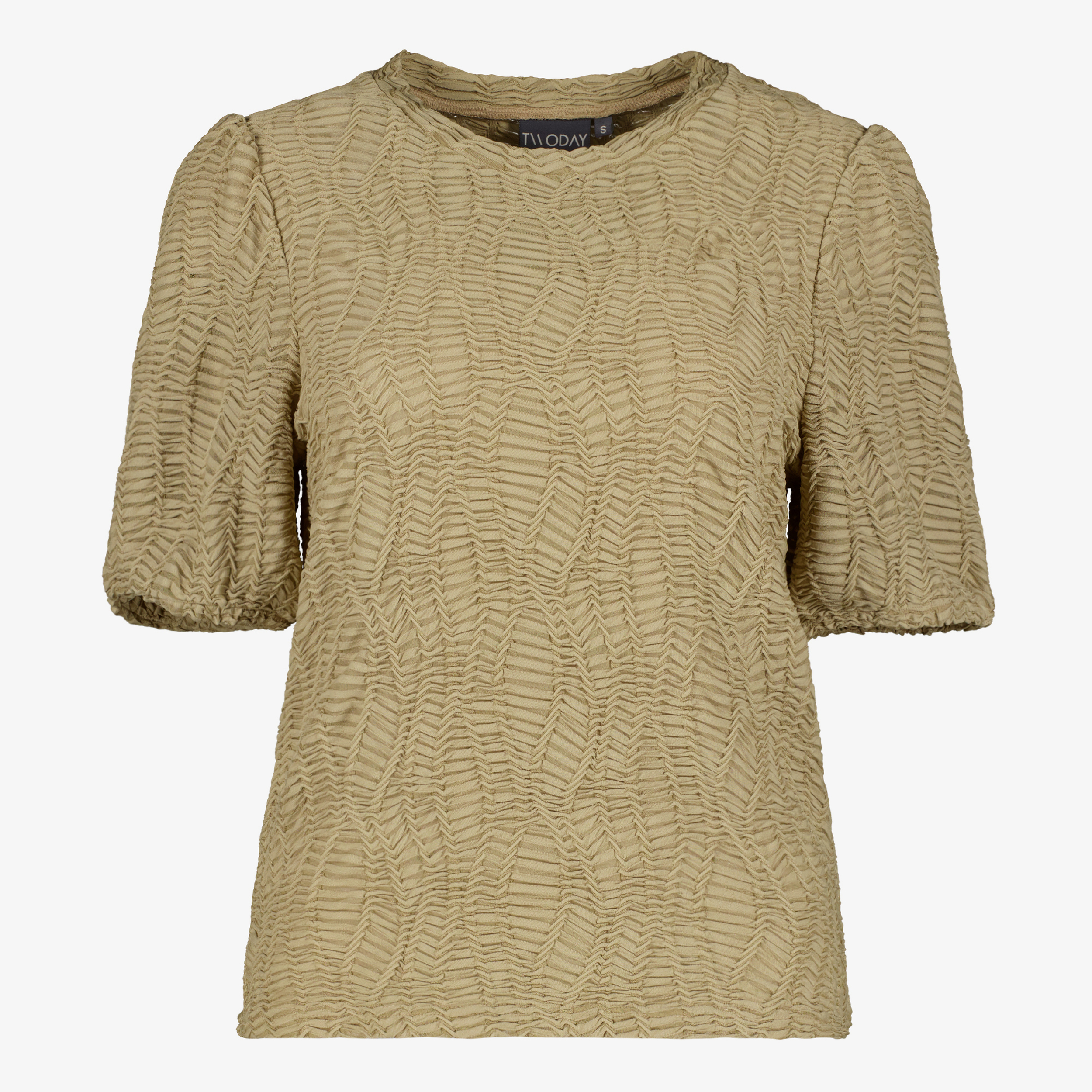 TwoDay dames top met pofmouwen beige t-shirts & tops