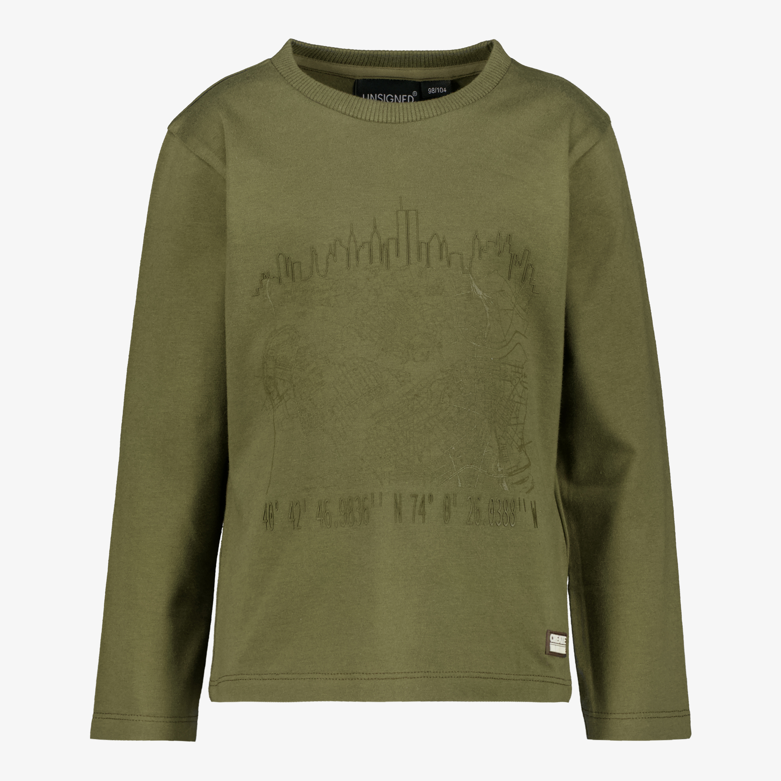 Unsigned jongens longsleeve shirt met opdruk groen t-shirts & tops