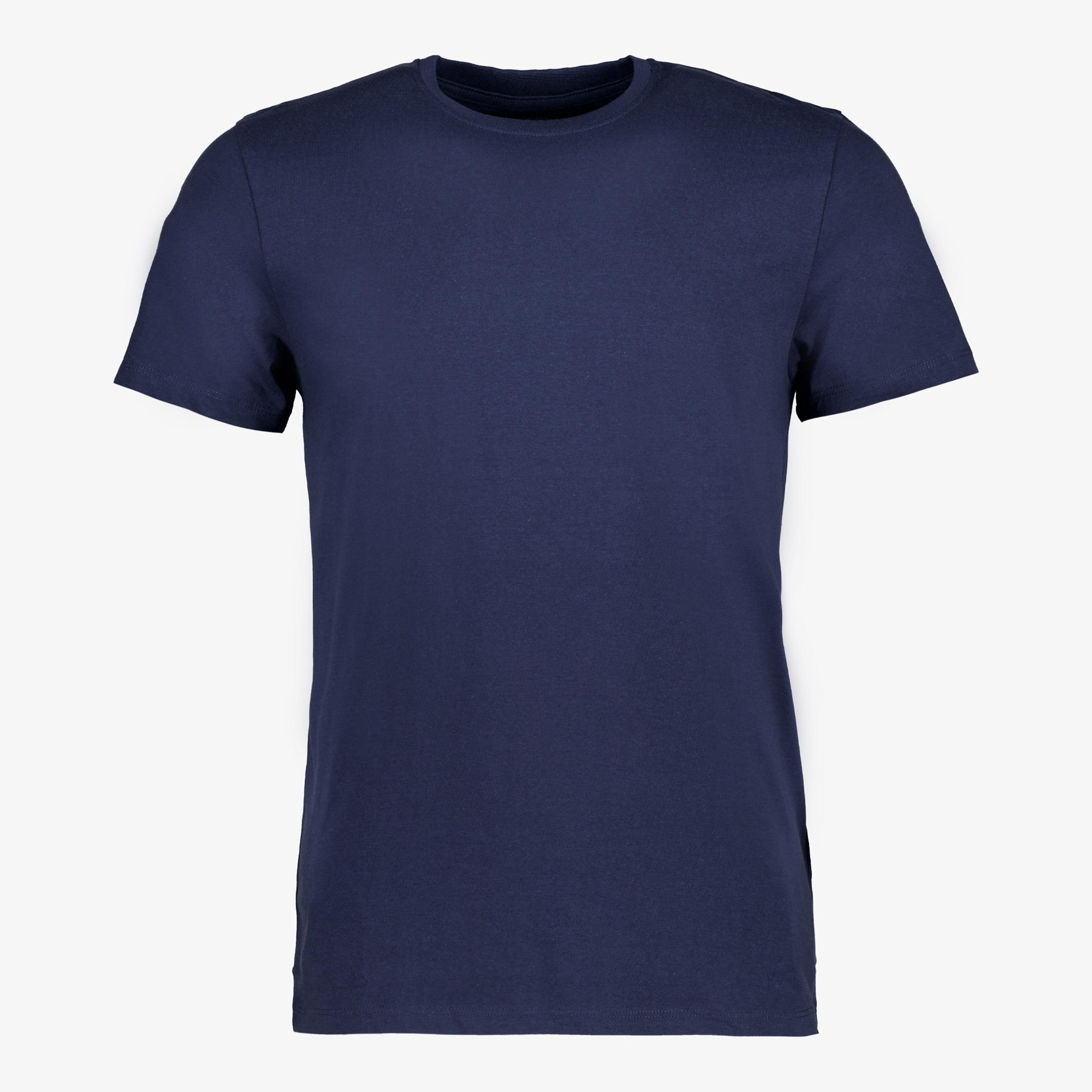 Unsigned heren  T-shirt blauw katoen ronde hals t-shirts & tops