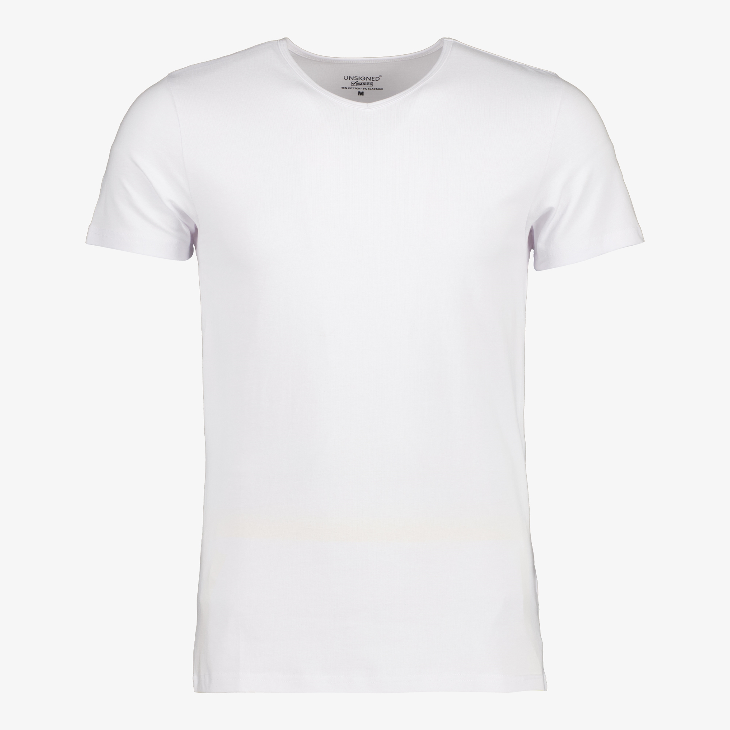 Unsigned heren T-shirt wit v-hals t-shirts & tops