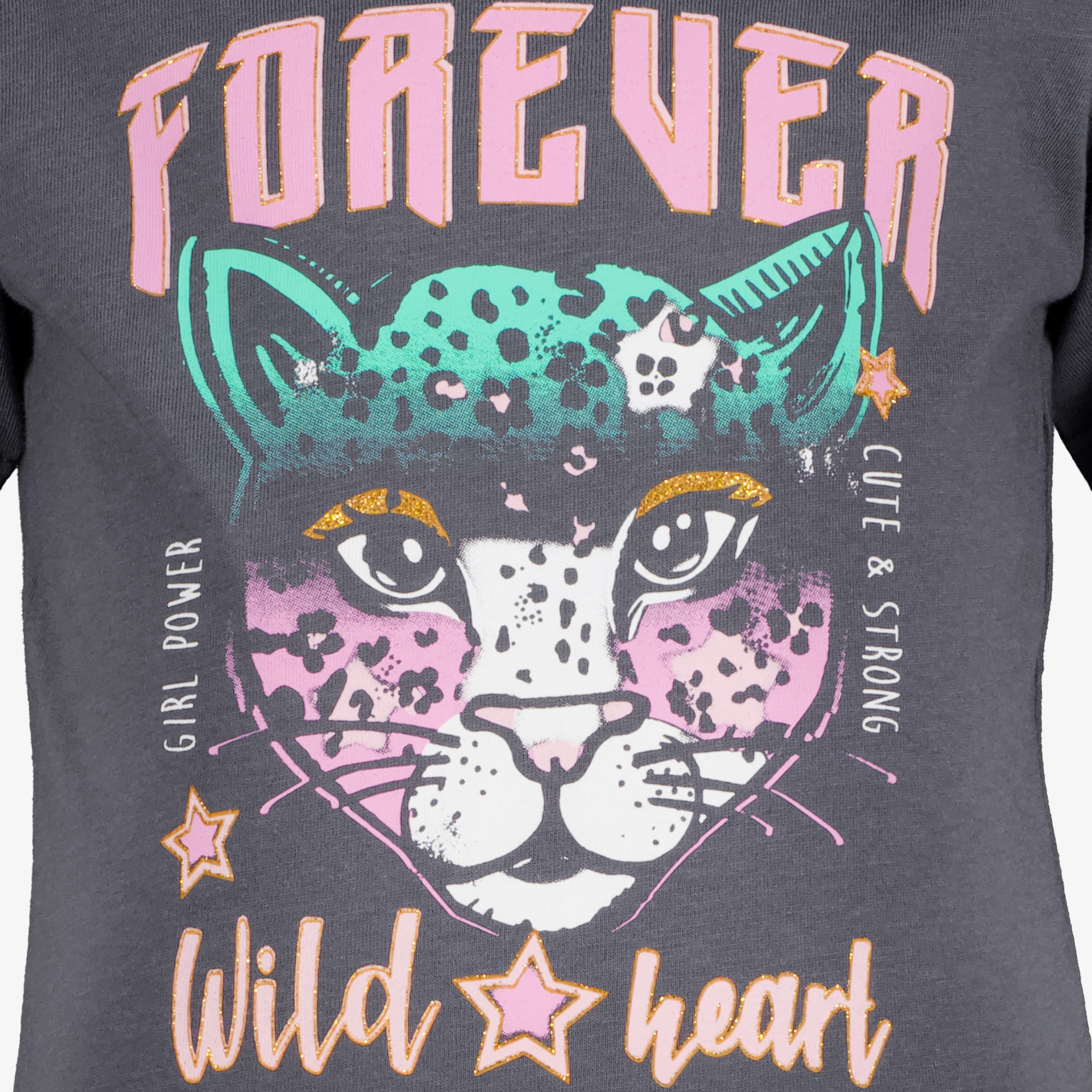 TwoDay meisjes T-shirt met luipaard zwart roze t-shirts & tops – foto 2