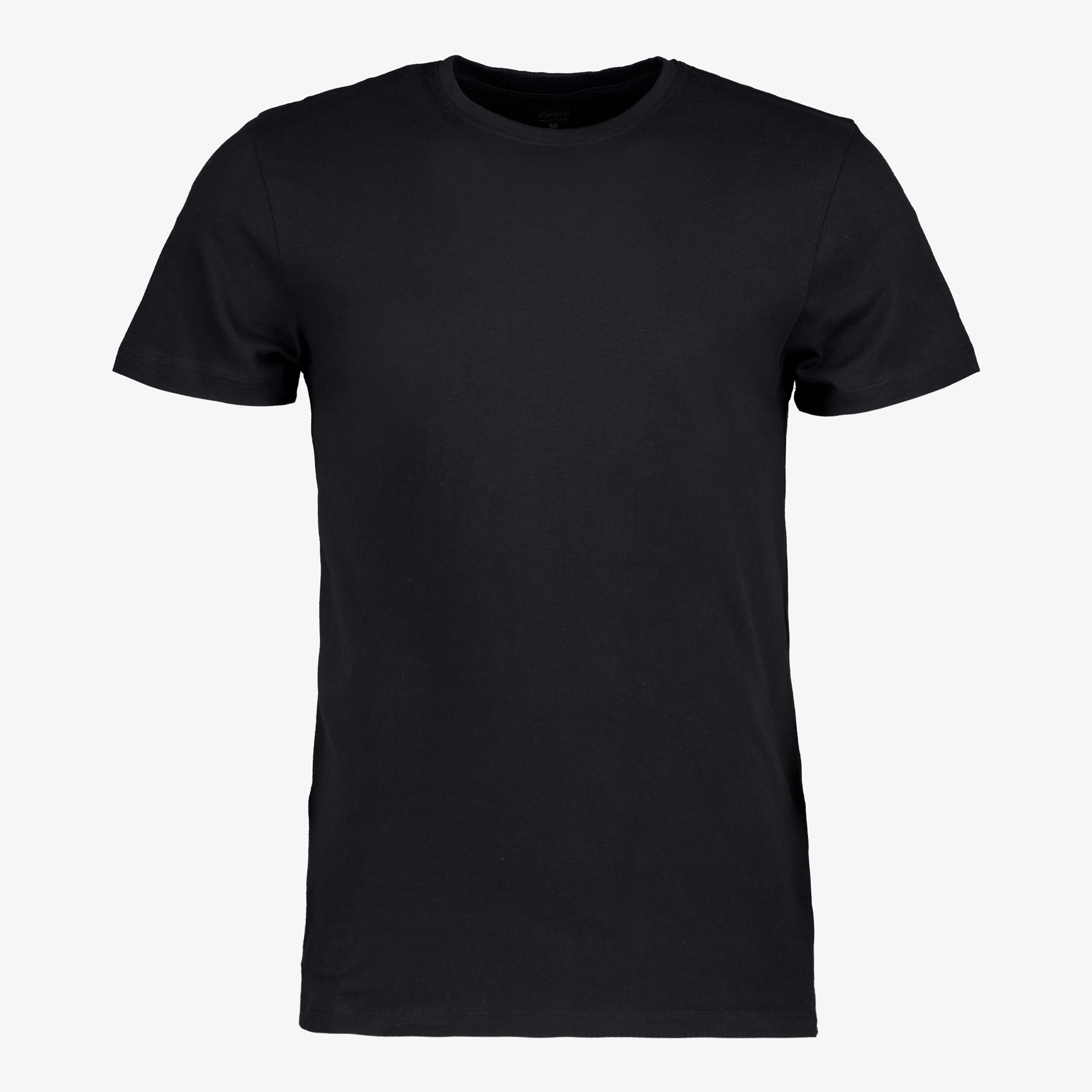 Unsigned heren  T-shirt zwart katoen ronde hals t-shirts & tops
