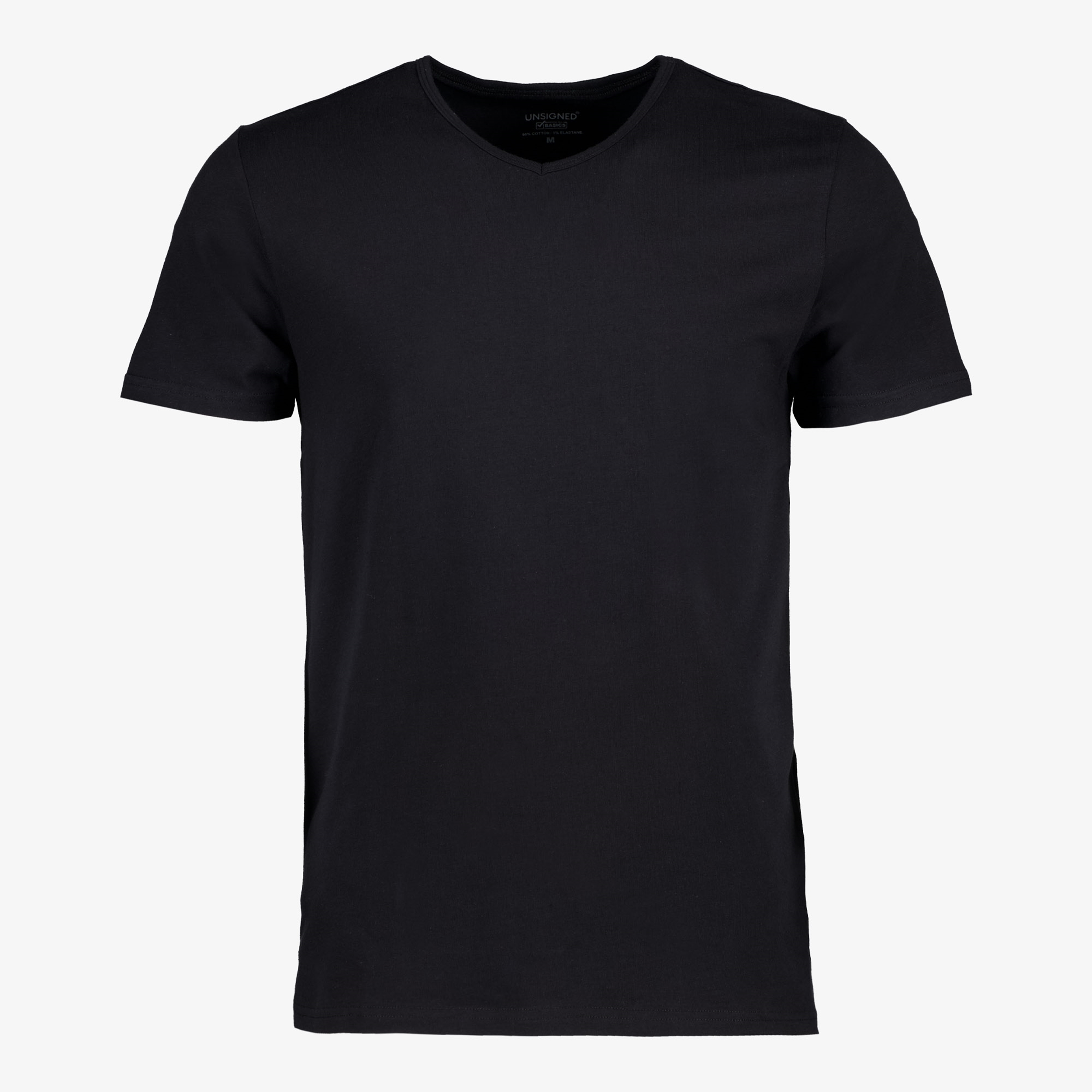Unsigned heren T-shirt zwart met V-hals t-shirts & tops