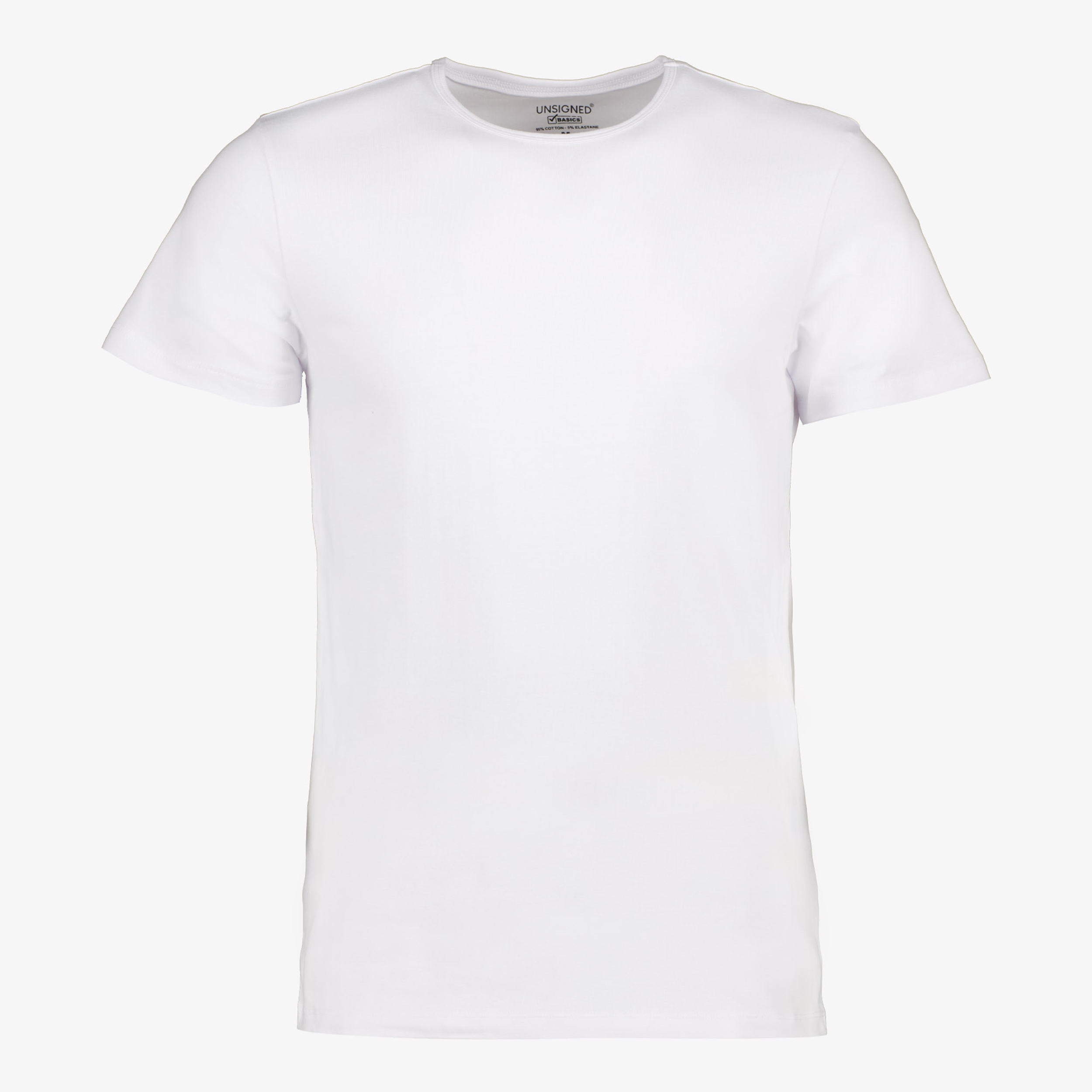 Unsigned heren T-shirt wit ronde hals t-shirts & tops