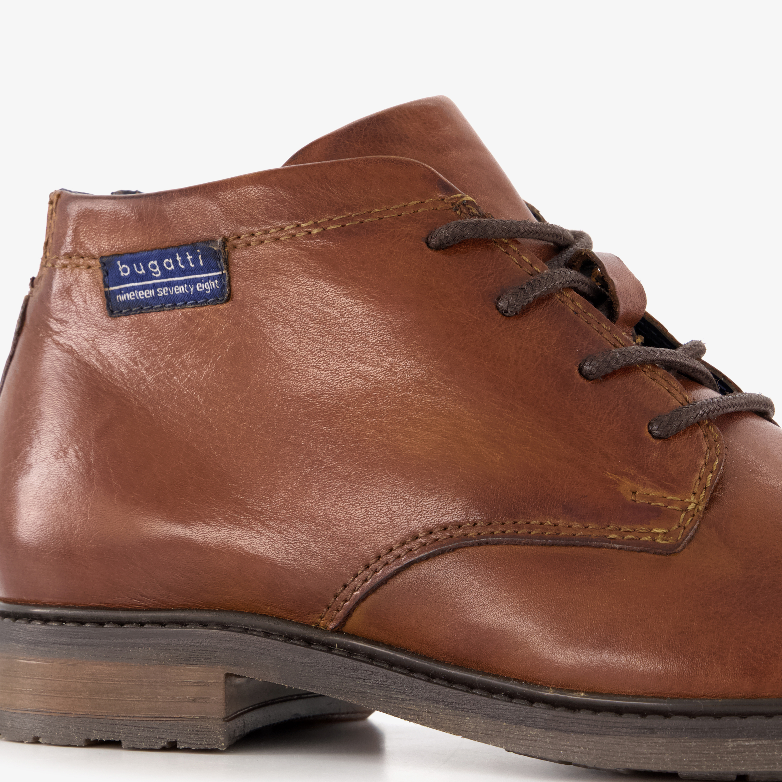 Bugatti leren heren veterschoenen cognac boots – foto 5