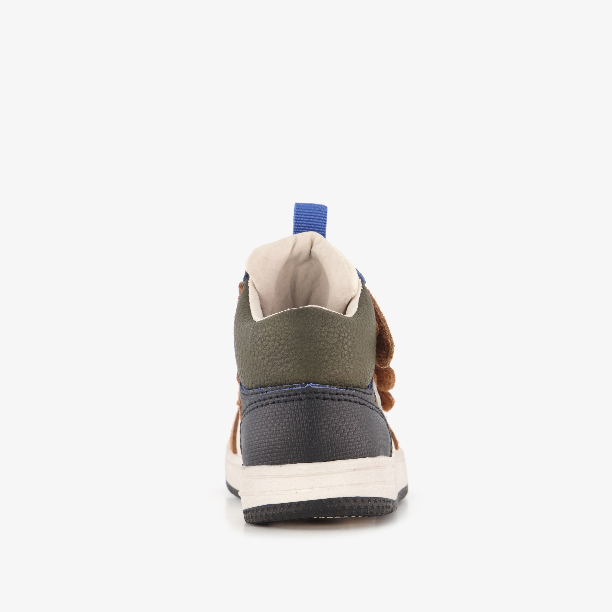 Stap hoge leren jongens sneakers cognac – foto 2