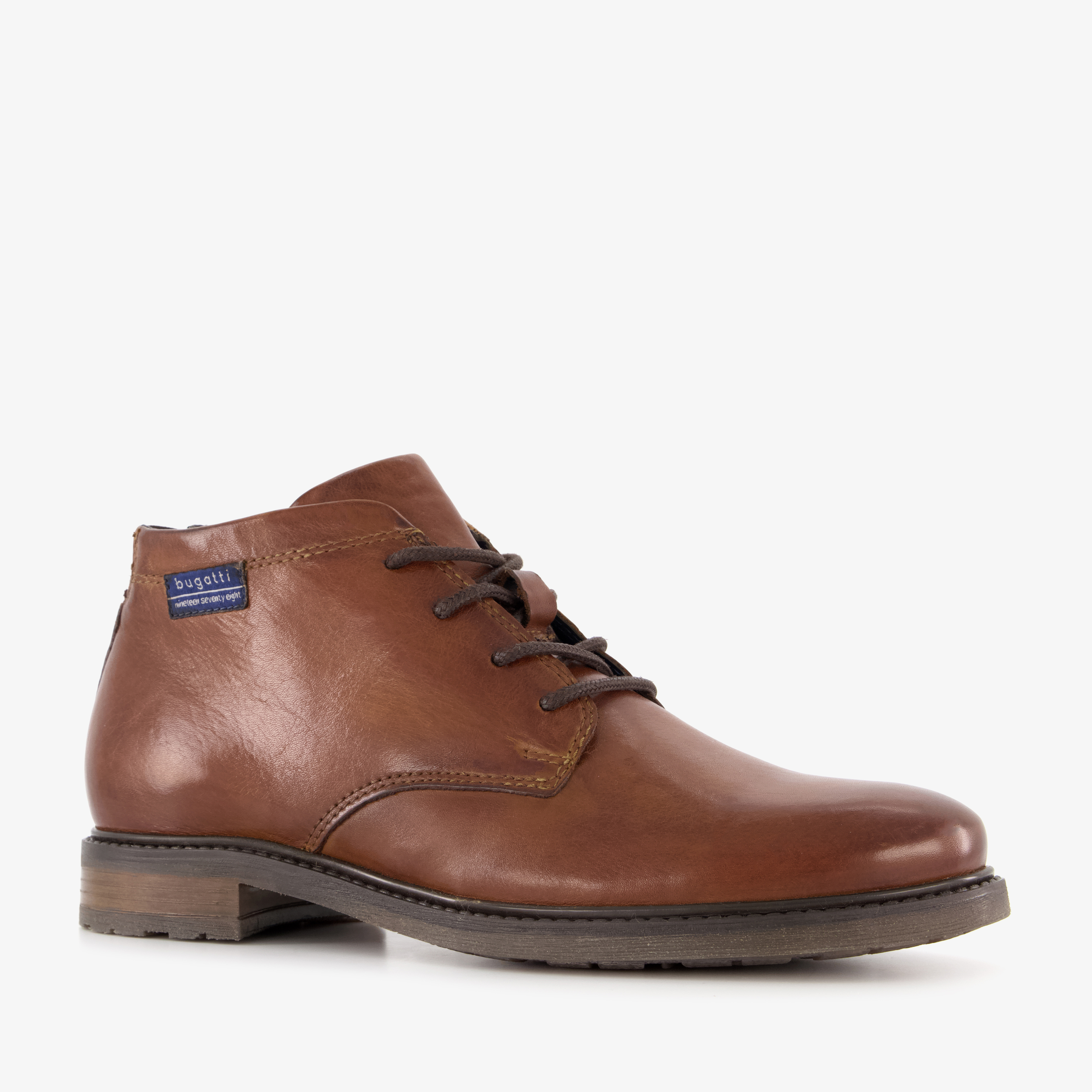 Bugatti leren heren veterschoenen cognac boots