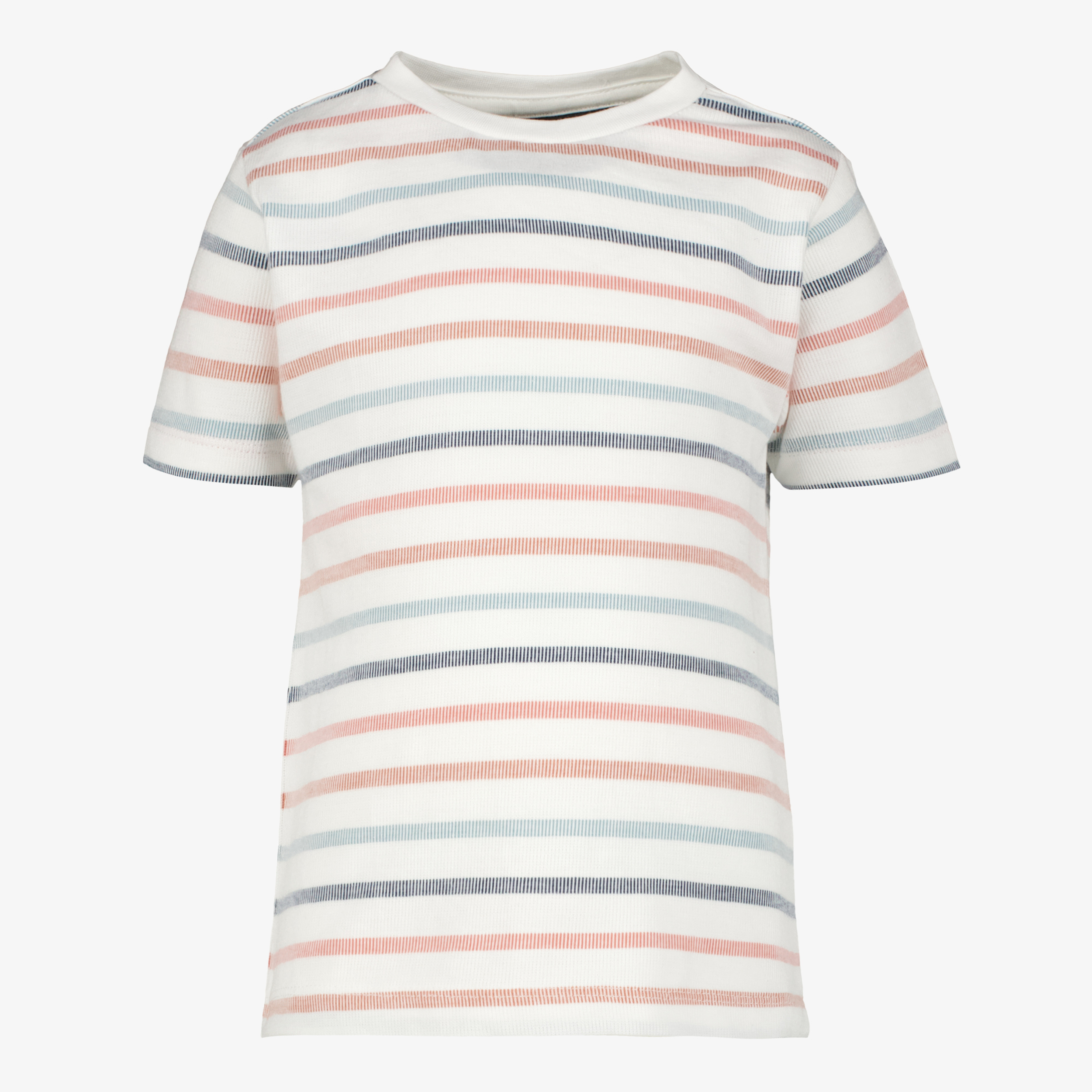 Unsigned gestreept jongens T-shirt wit pastel