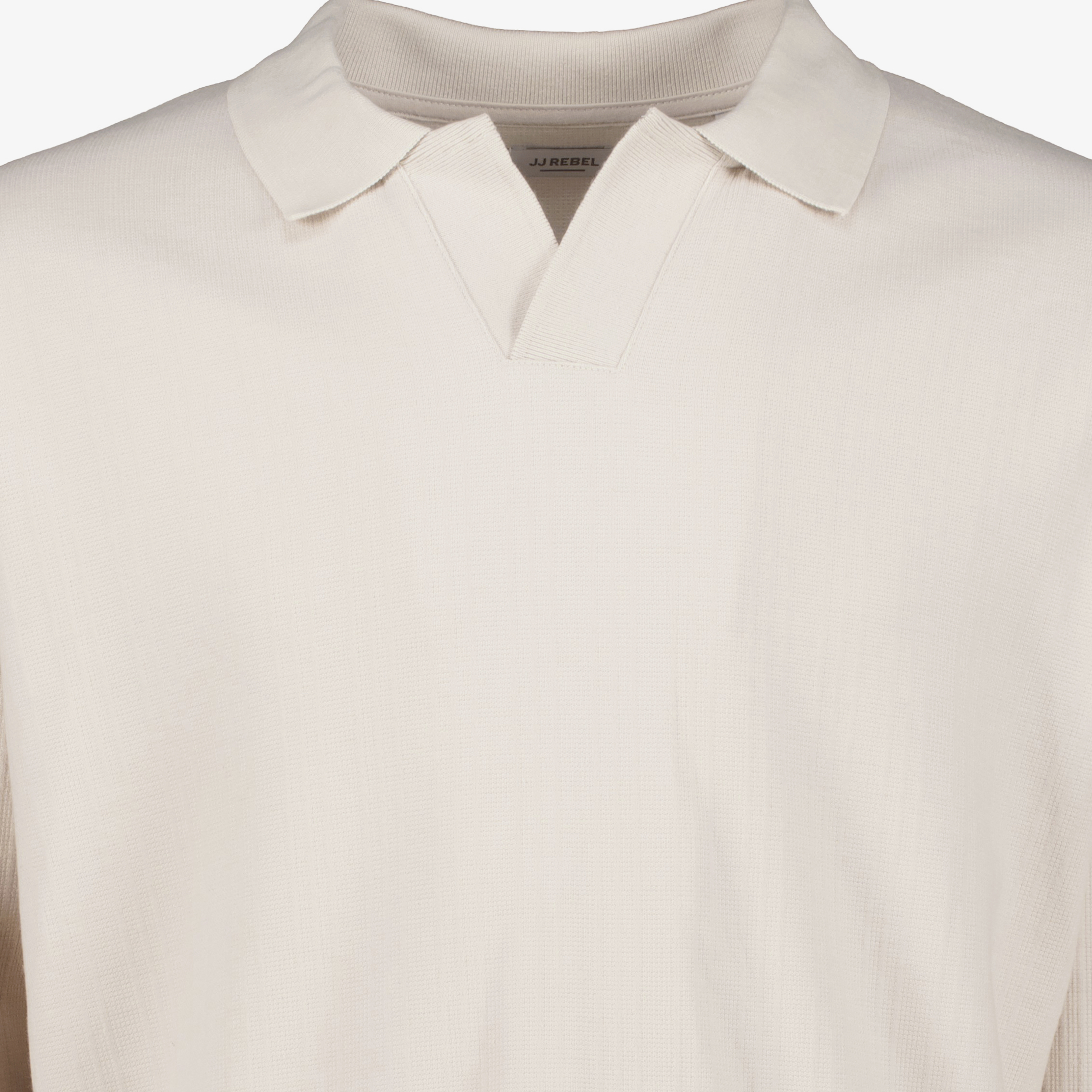 JJ Rebel heren split neck sweater beige truien & vesten – foto 2