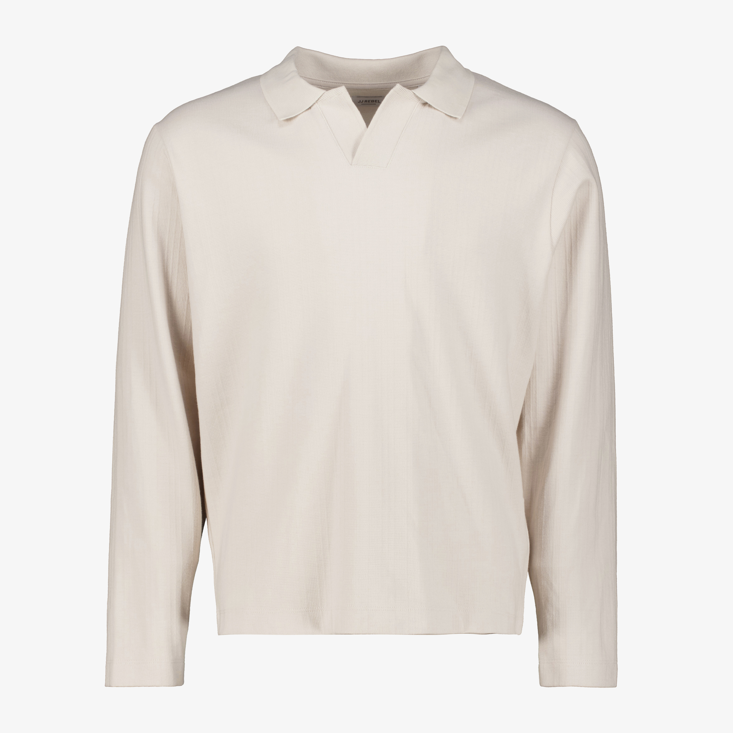 JJ Rebel heren split neck sweater beige truien & vesten