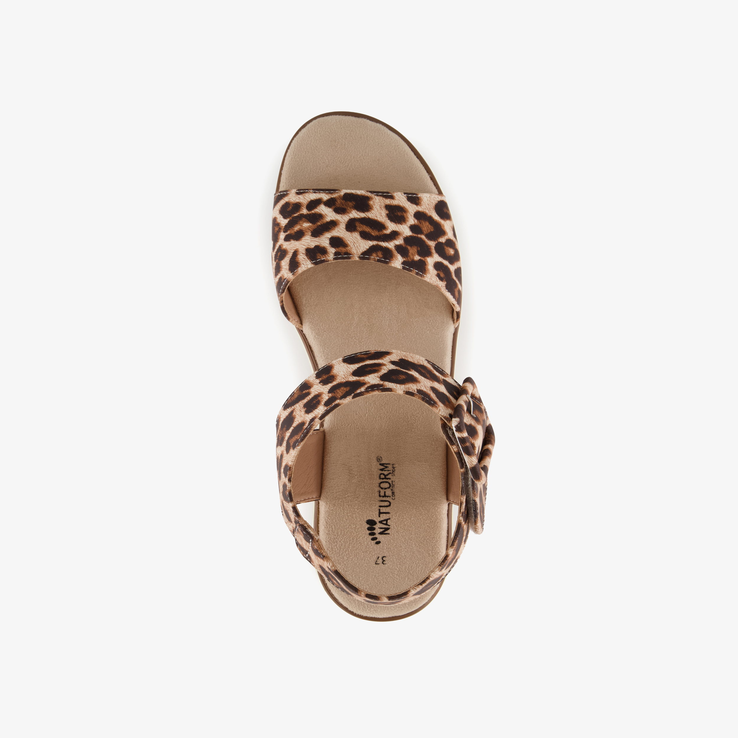 Natuform dames sandalen met panterprint beige bruin – foto 4