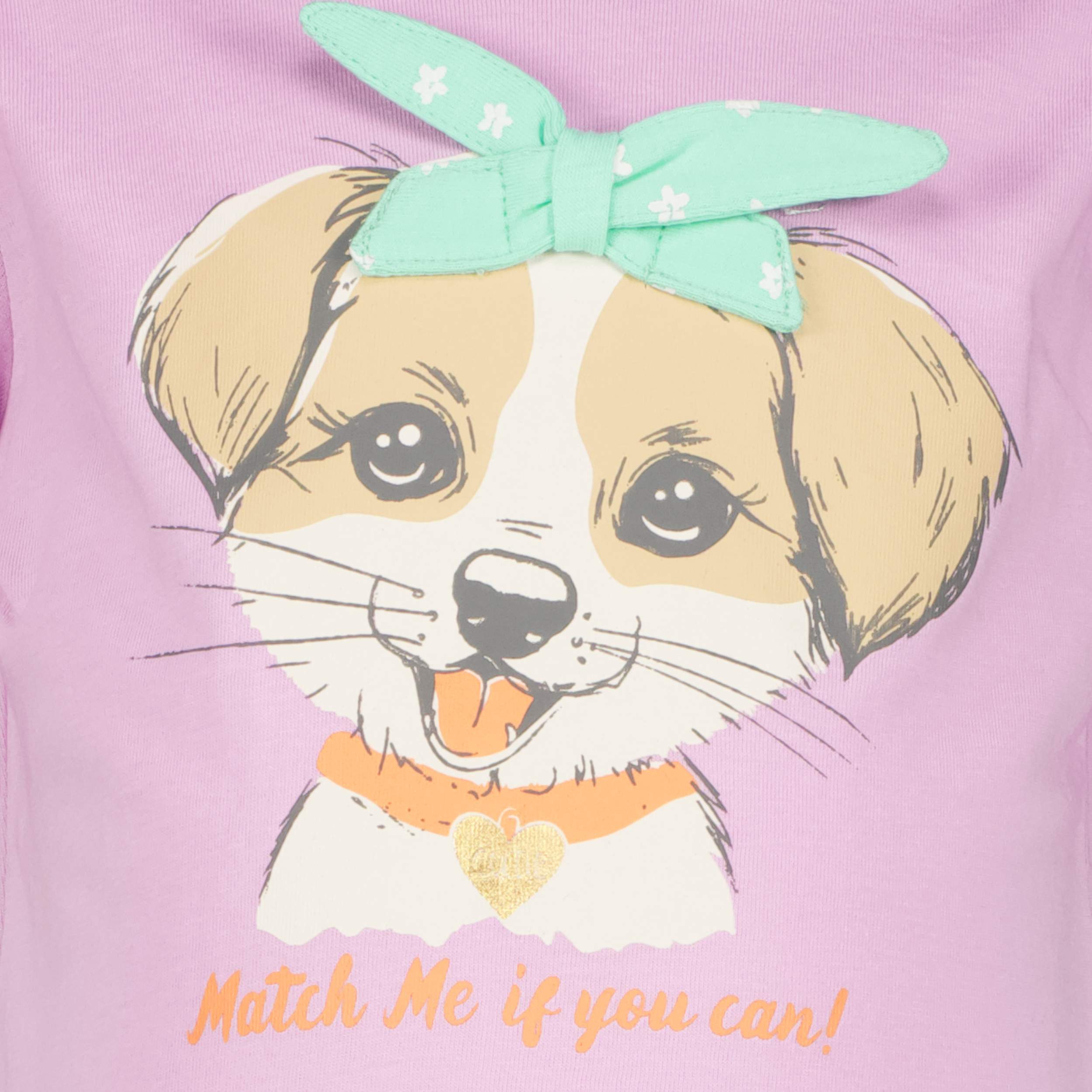 TwoDay meisjes T-shirt met hondje en strik lila t-shirts & tops – foto 2