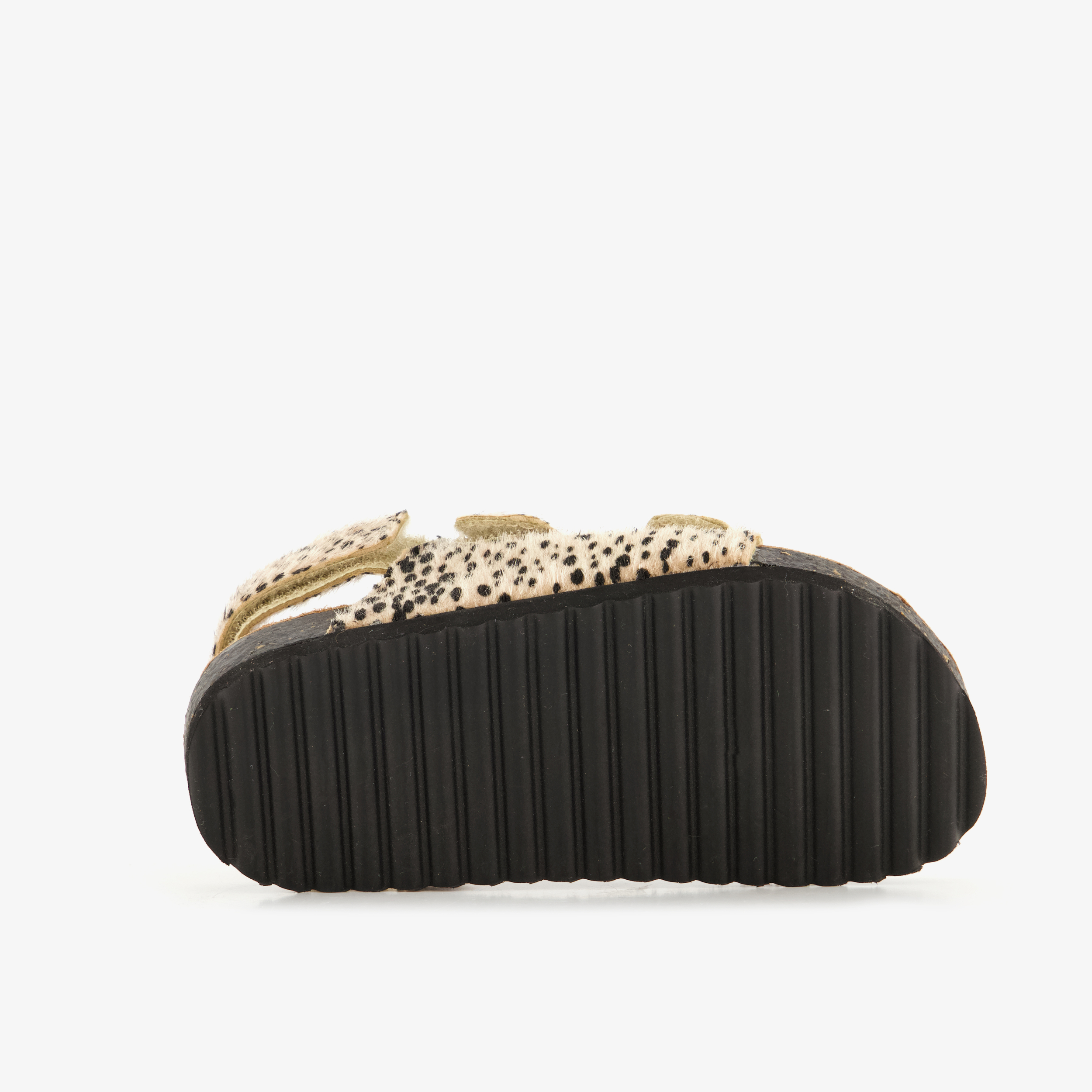 Meisjes bio sandalen met panterprint beige zwart – foto 3