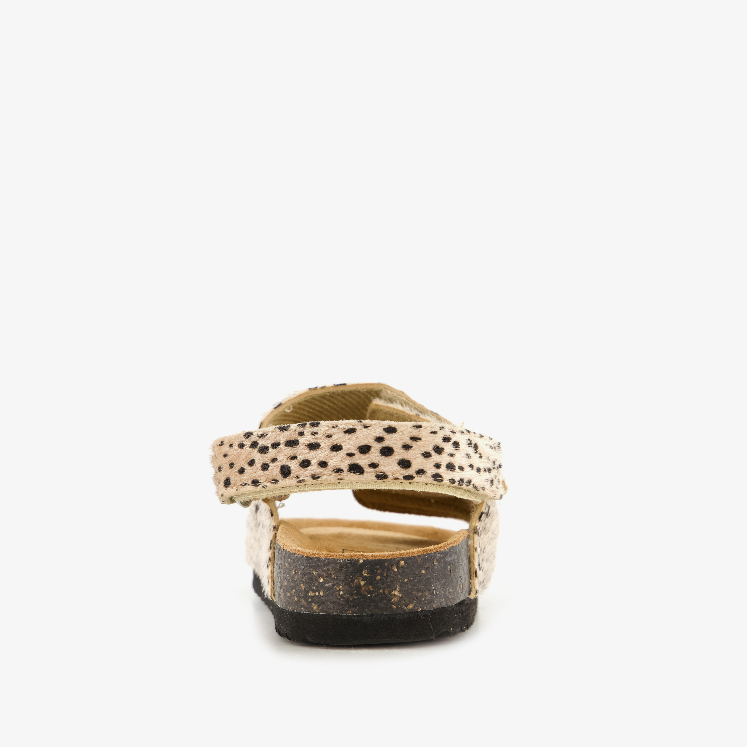 Meisjes bio sandalen met panterprint beige zwart – foto 2
