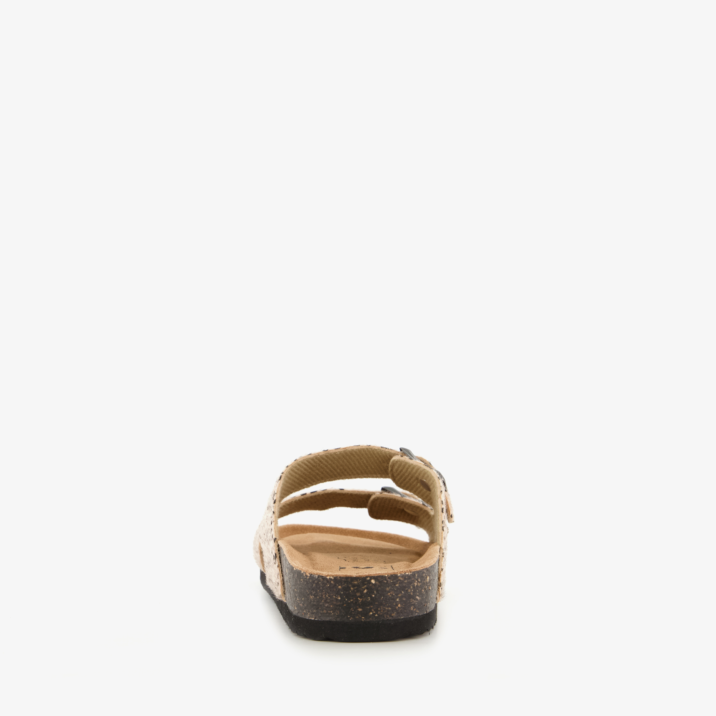 Dames bio slippers met panterprint beige zwart – foto 2