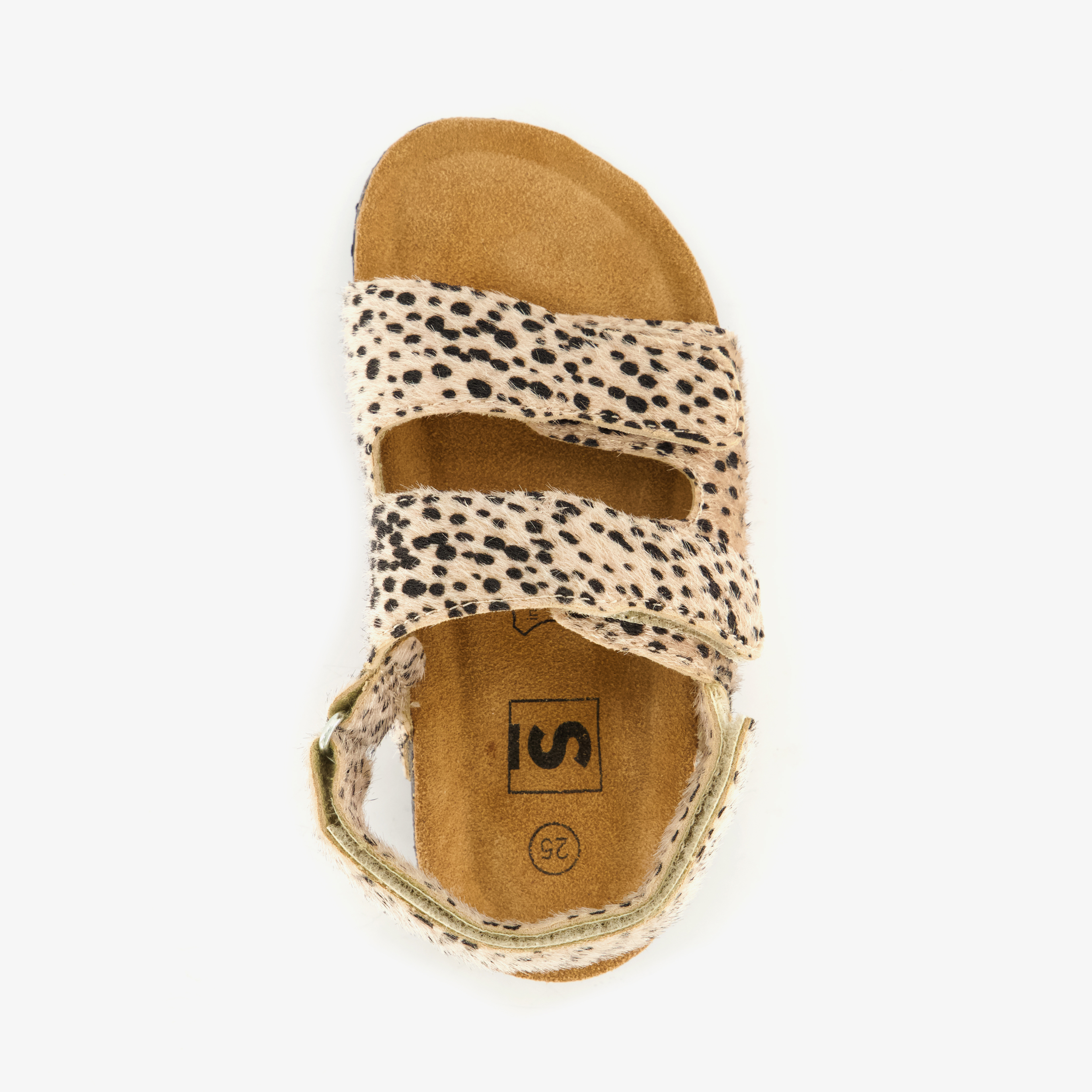 Meisjes bio sandalen met panterprint beige zwart – foto 4