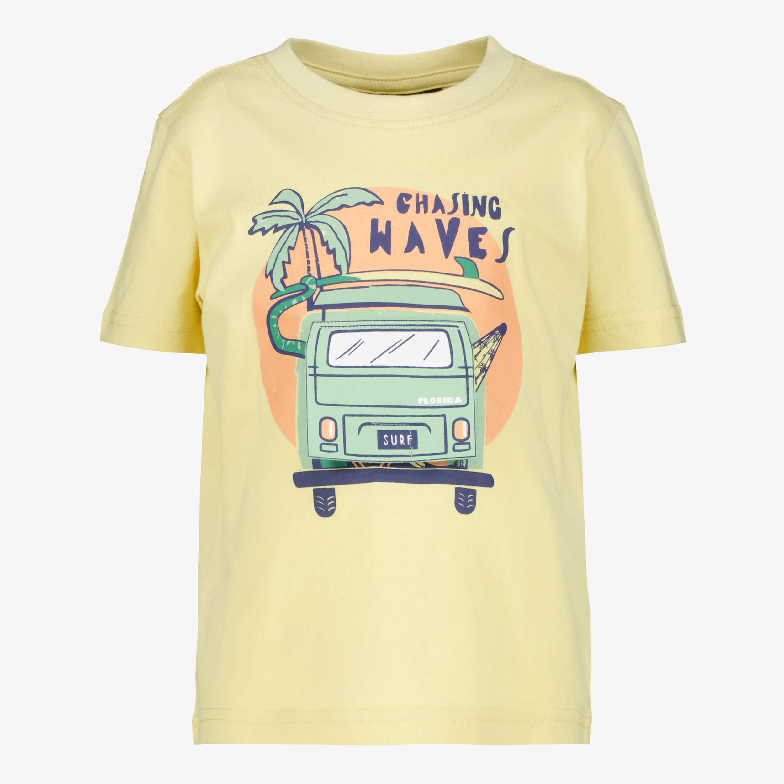 Unsigned jongens T-shirt met busje geel t-shirts & tops