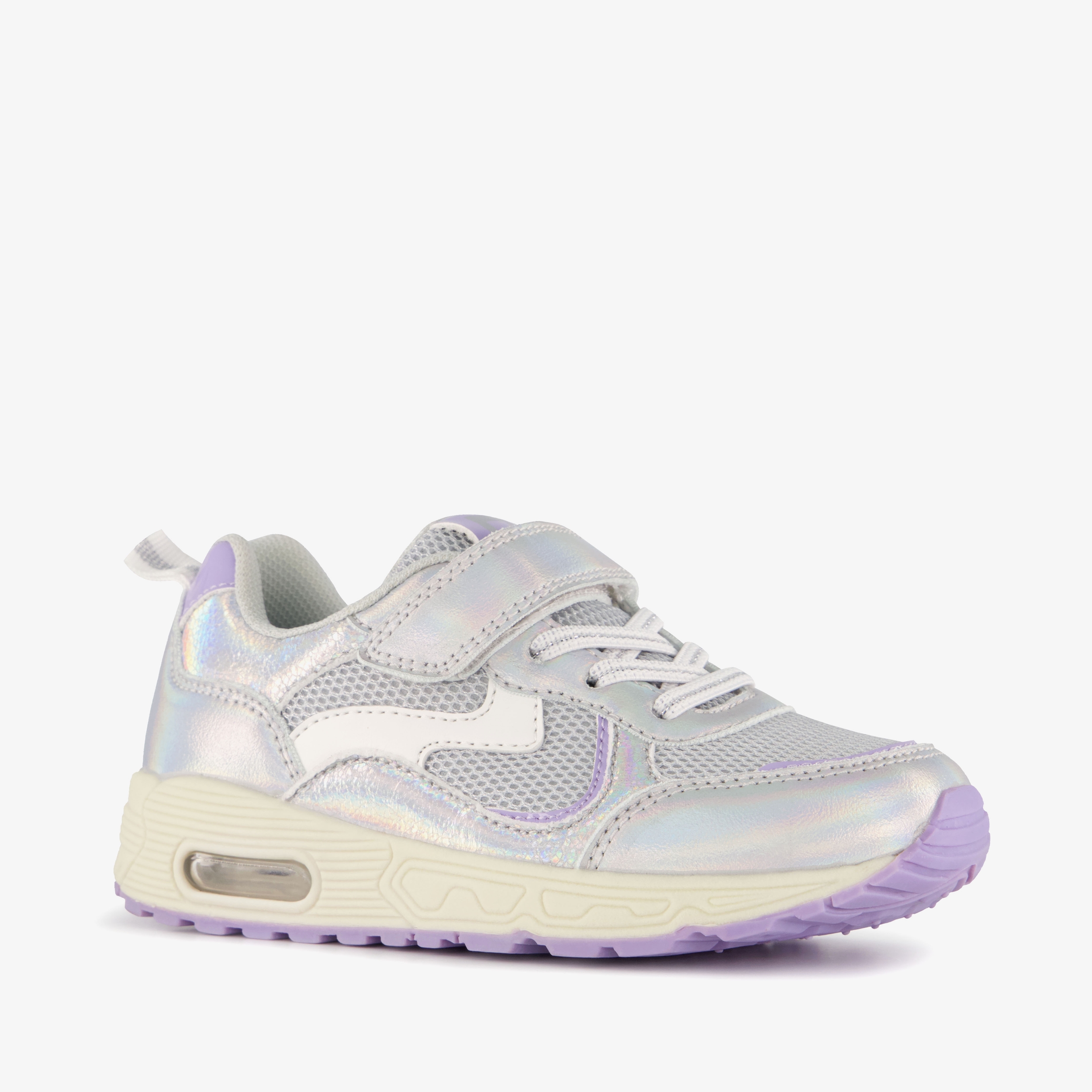 Blue Box meisjes sneakers metallic zilver paars