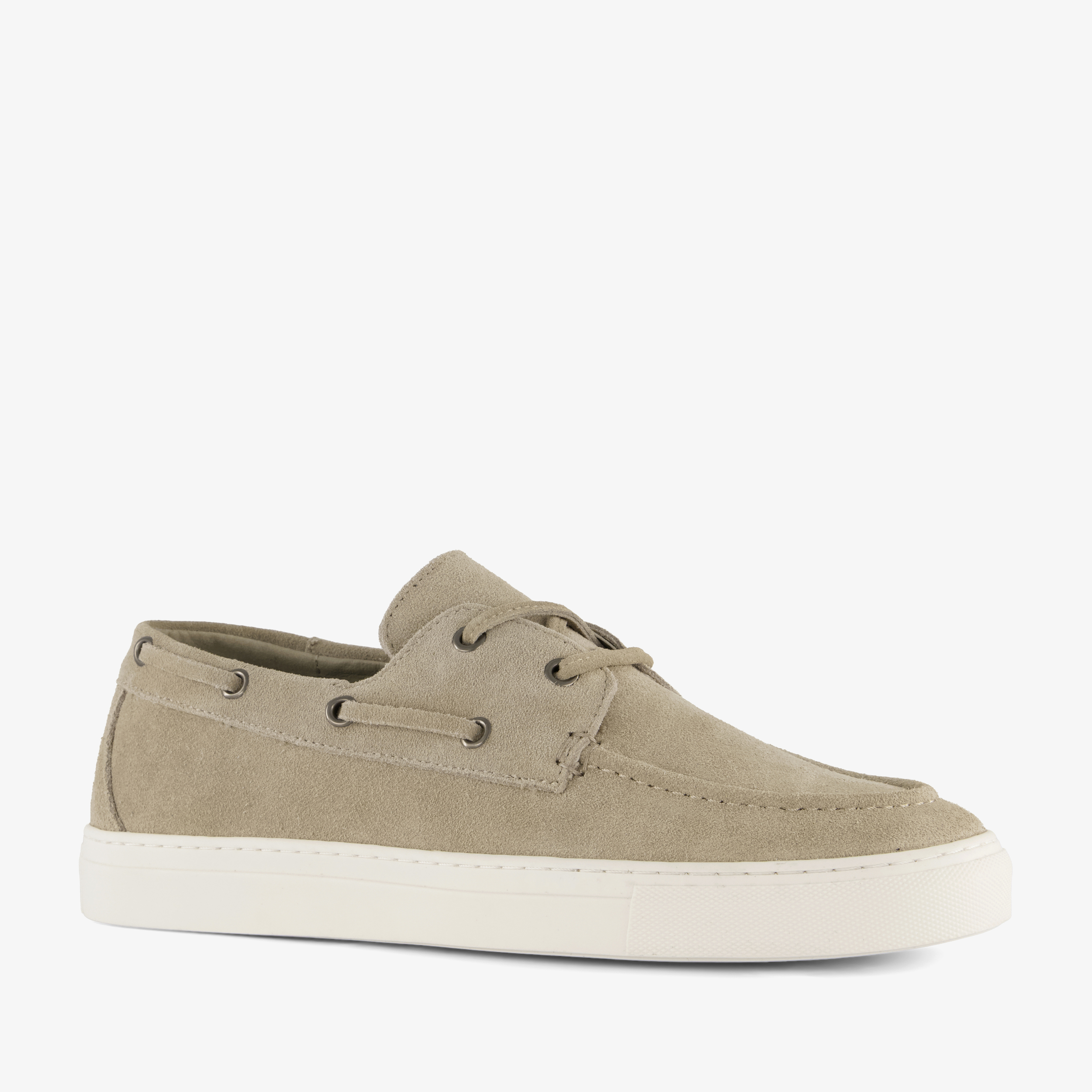 Van Beer leren heren bootschoenen beige