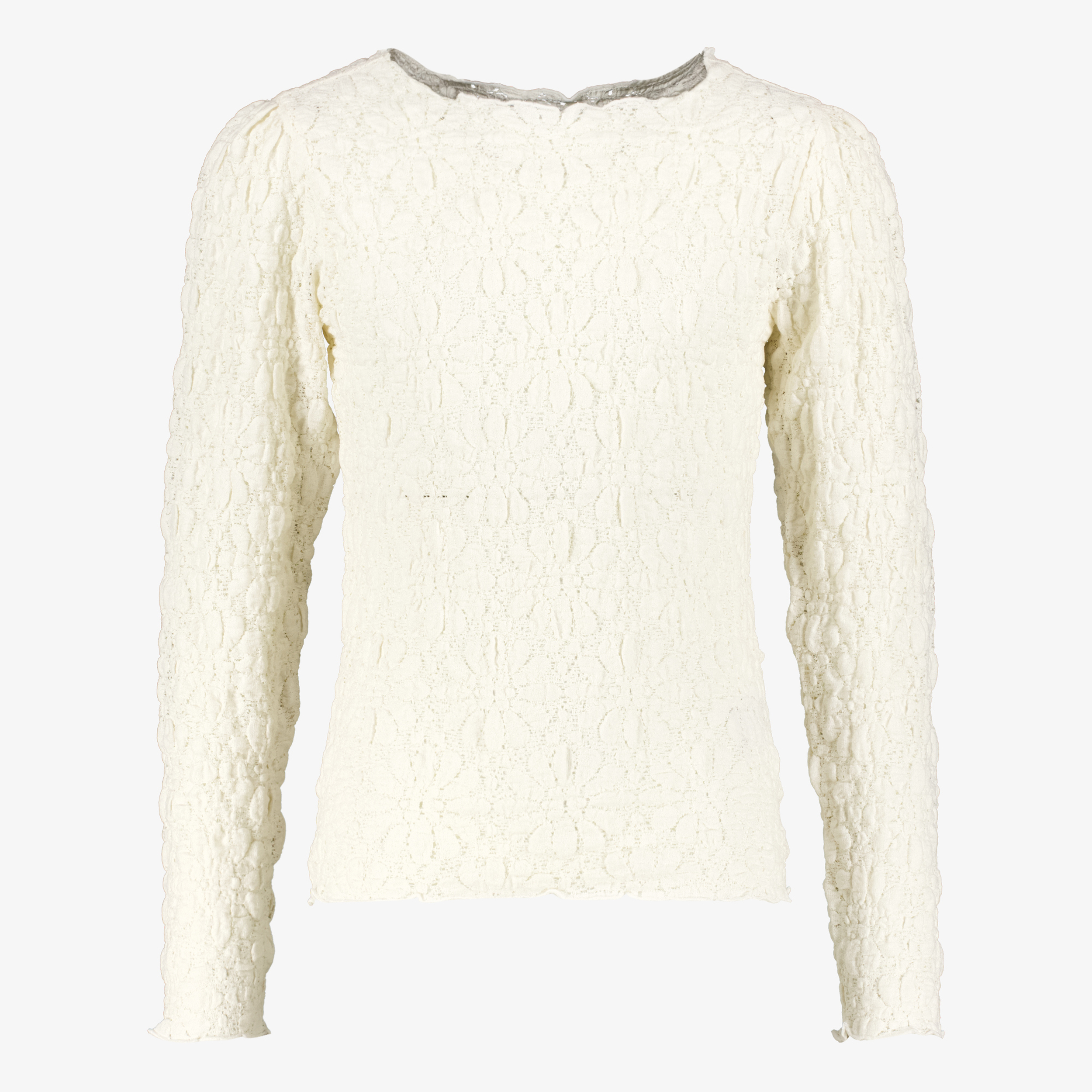 MyWay meisjes shirt met bloemen structuur wit
