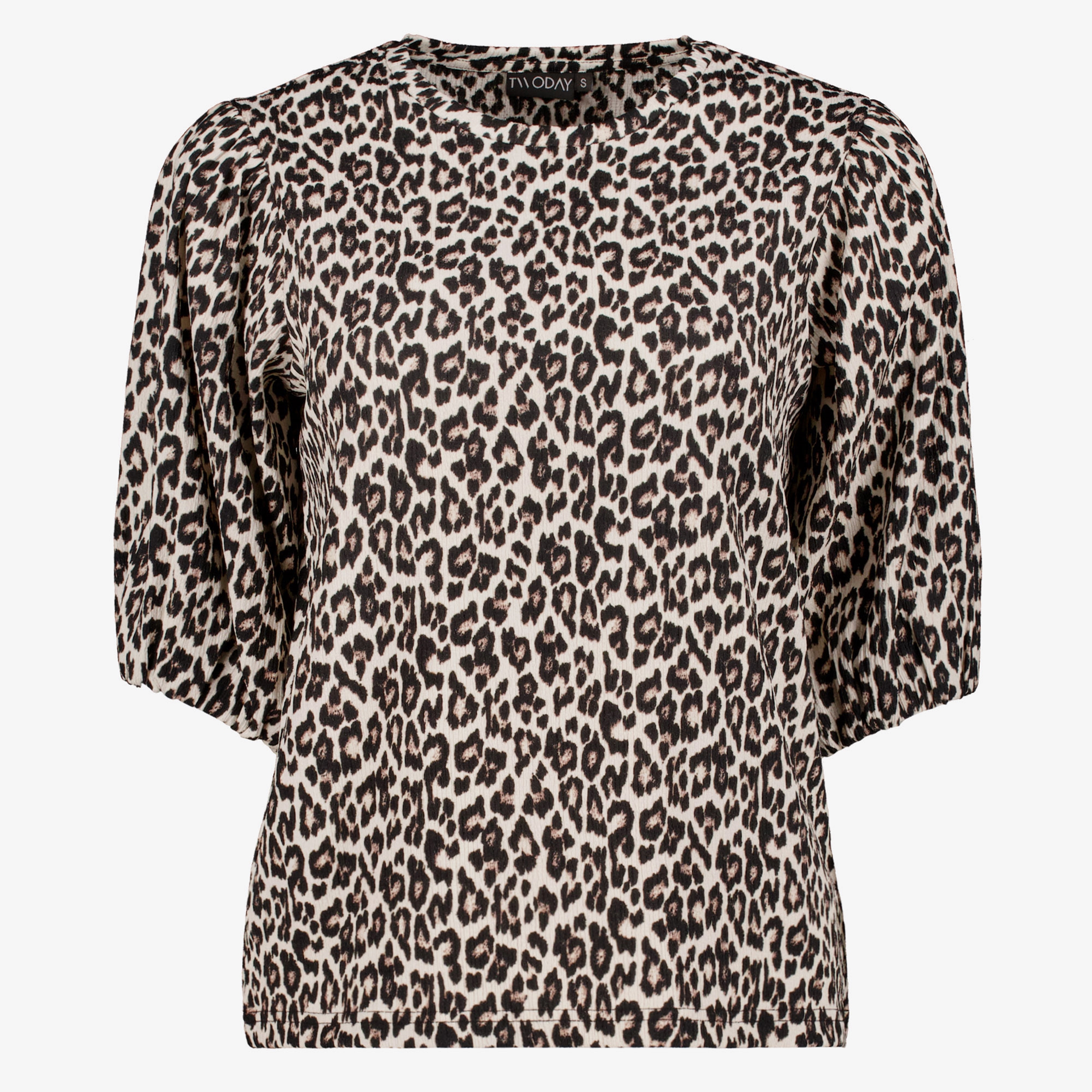 TwoDay dames top met panterprint beige