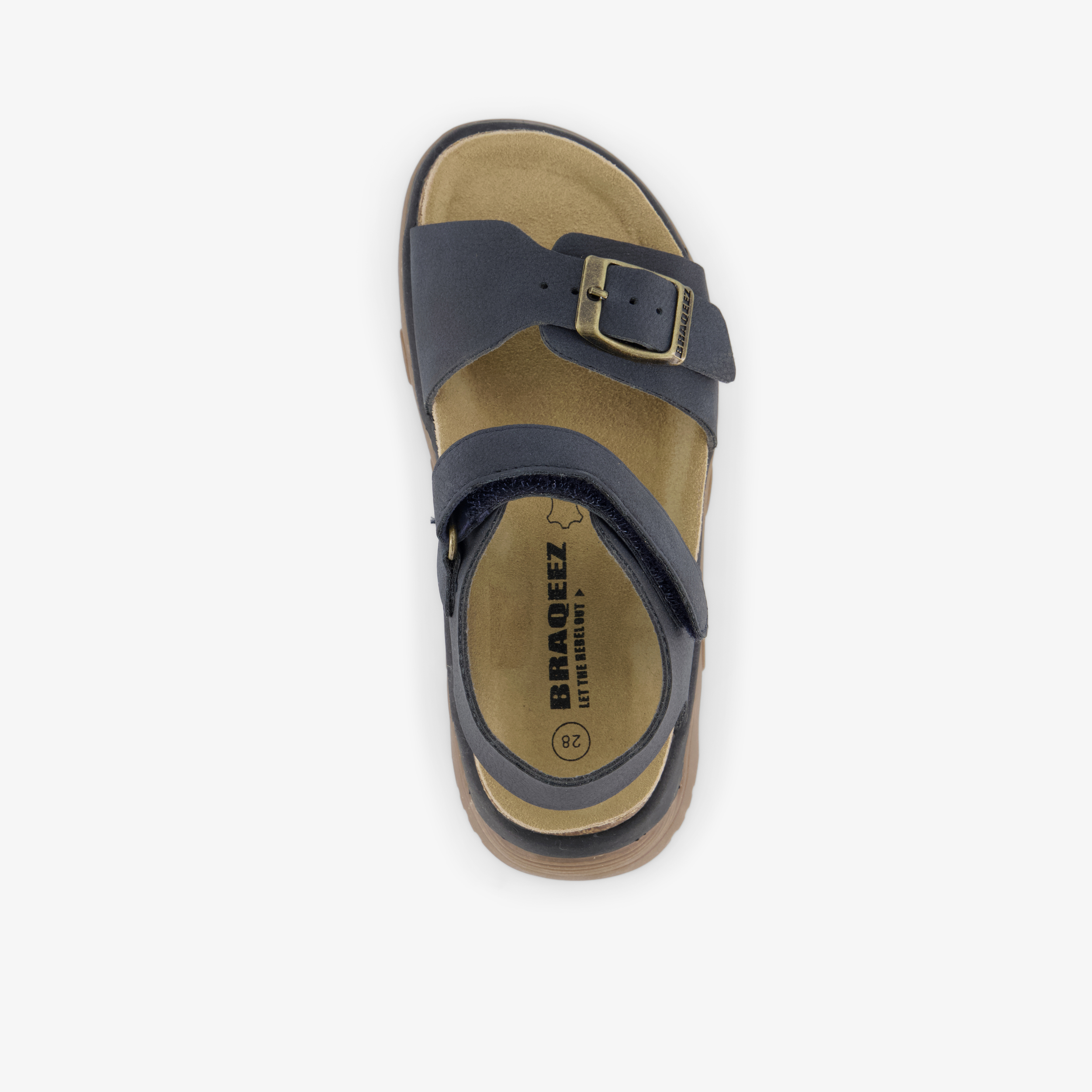Braqeez leren jongens sandalen donkerblauw – foto 4