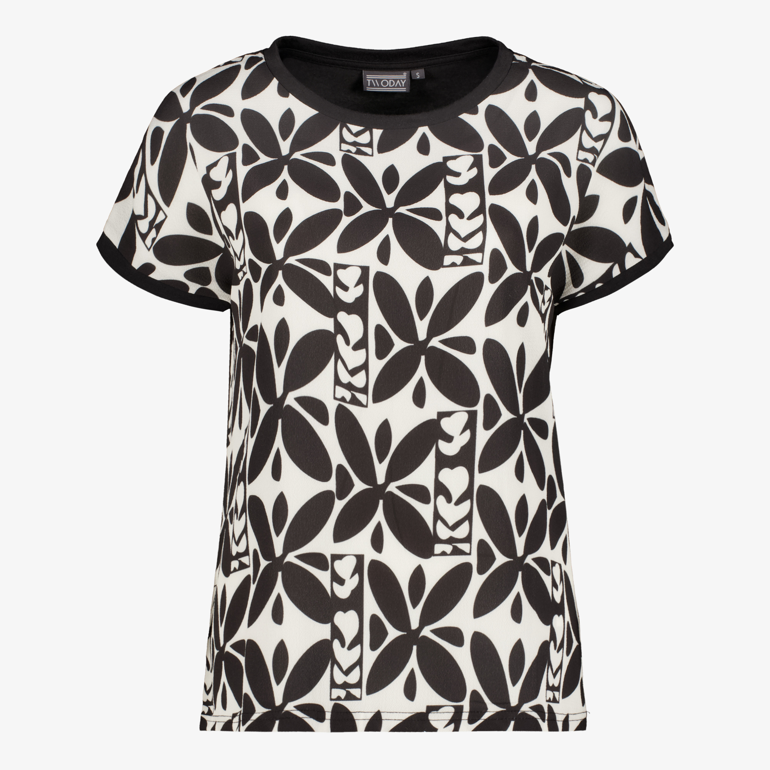 TwoDay dames T-shirt met print zwart wit t-shirts & tops