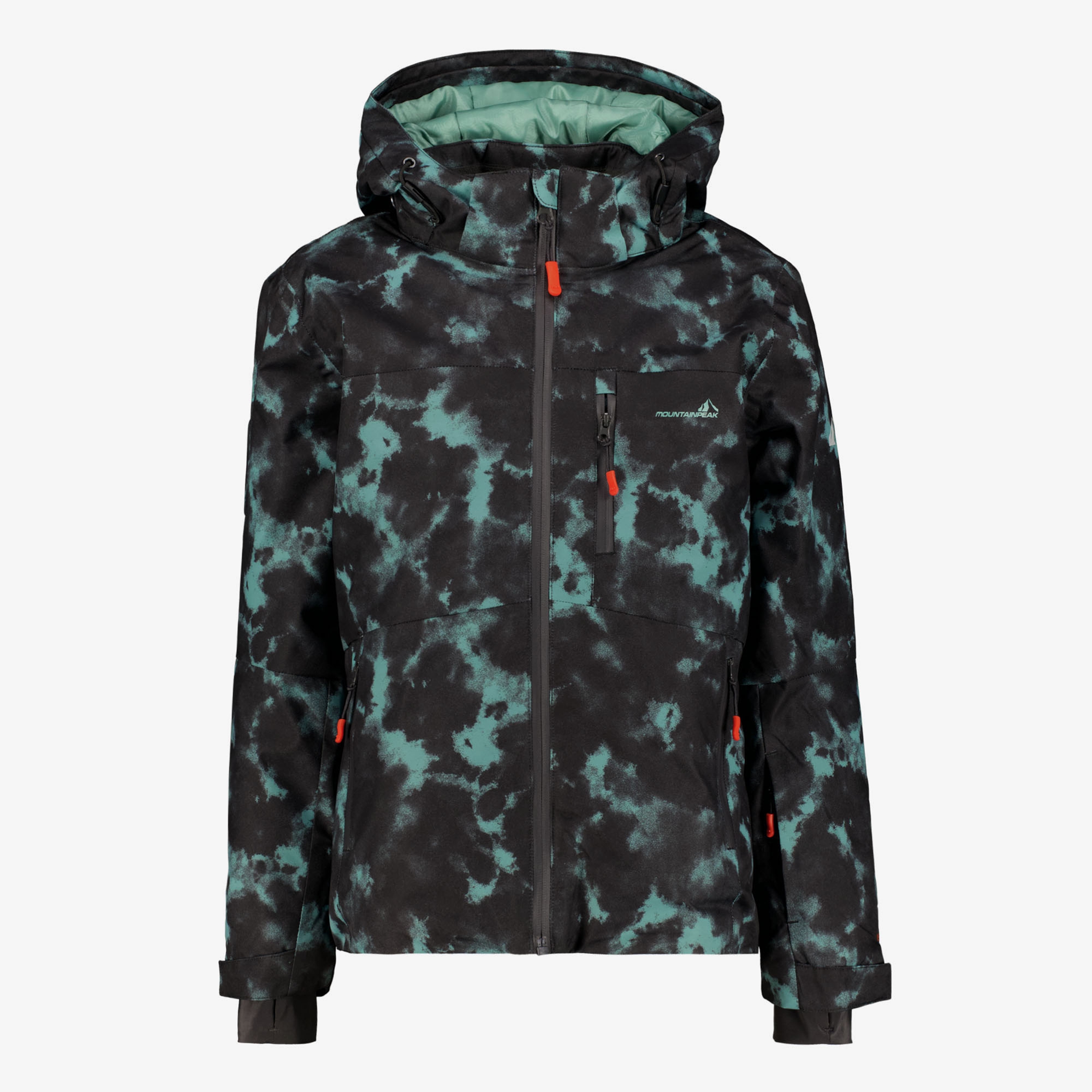 Mountain Peak kinder ski-jas met print zwart blauw Mountain Peak kinder ski-jas met print zwart blauw
