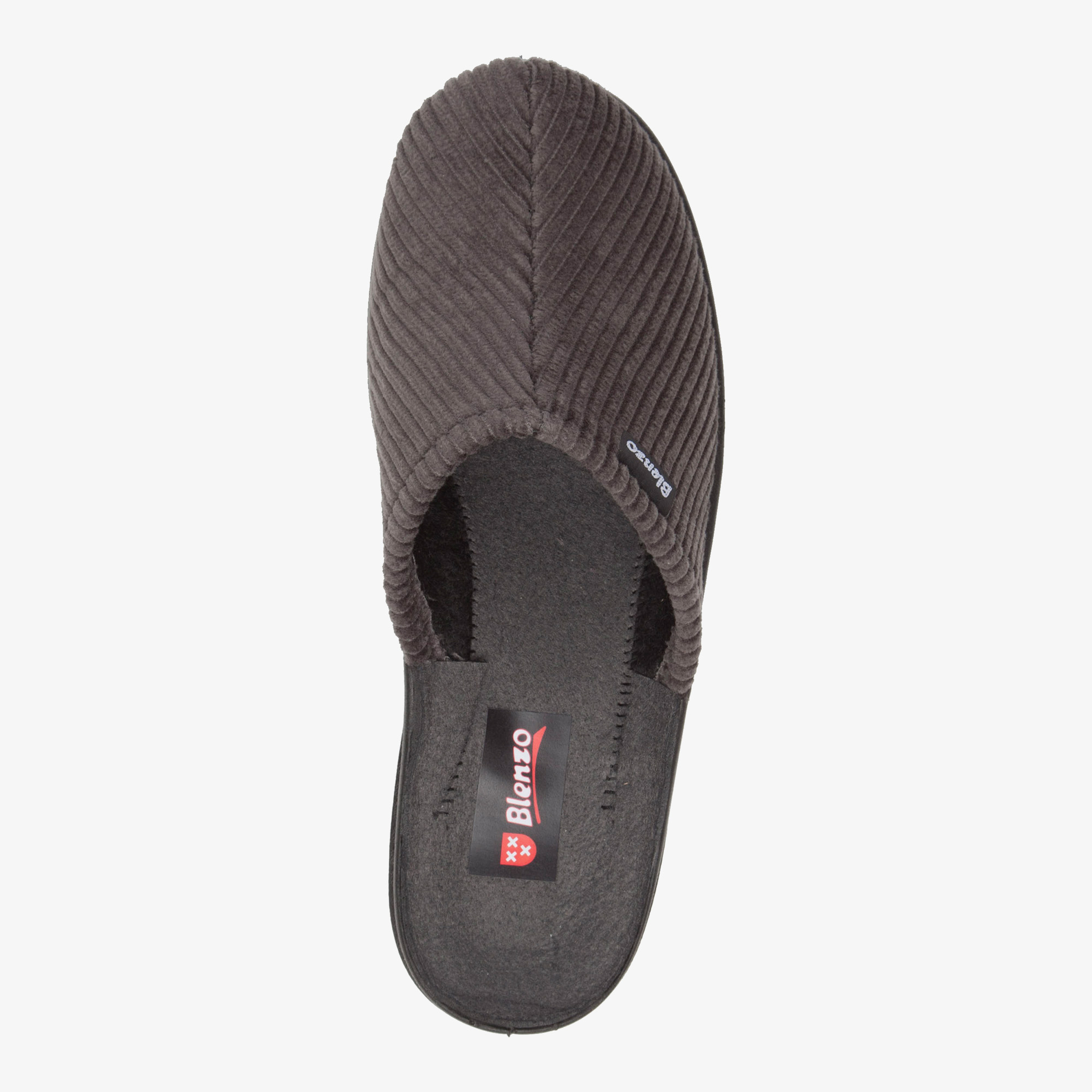 Blenzo heren pantoffels ribstof grijs – foto 4