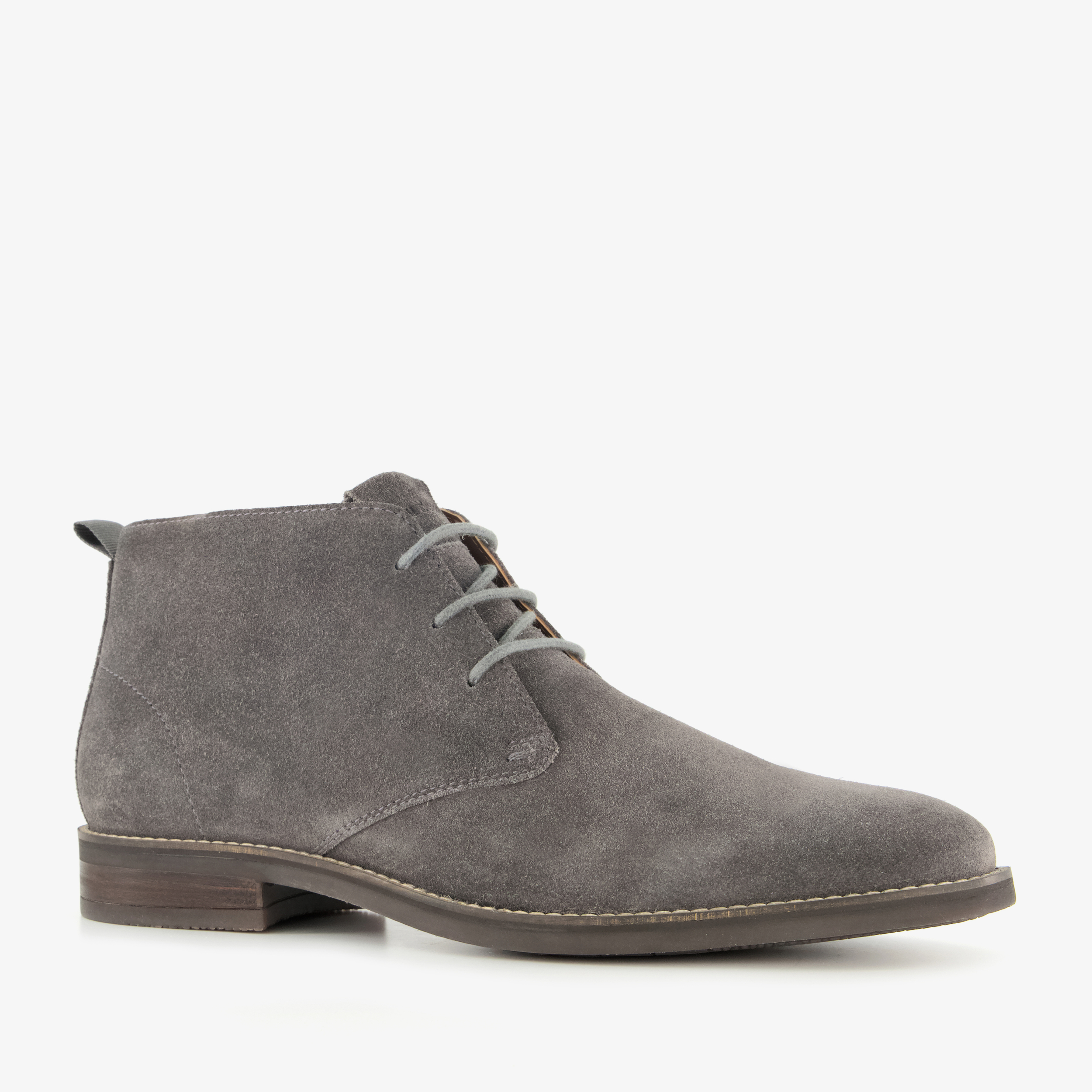 Van Beer leren heren veterschoenen grijs