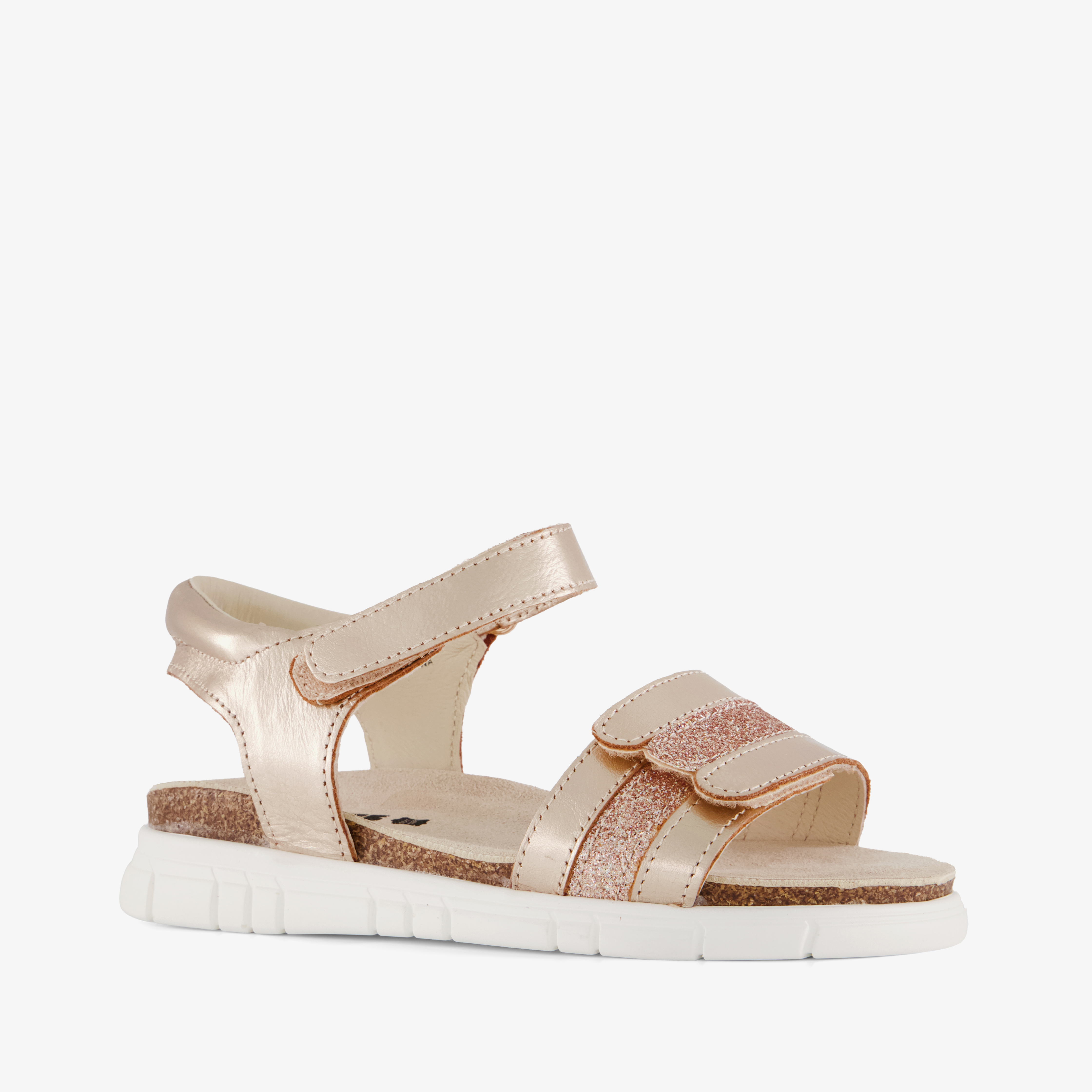 Groot leren meisjes sandalen goud