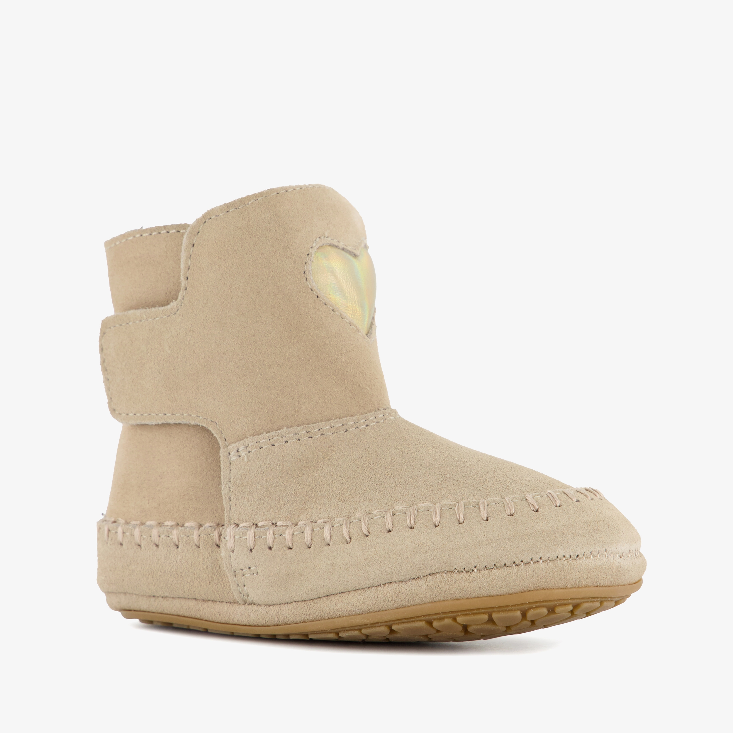 Groot leren meisjes babyschoenen beige
