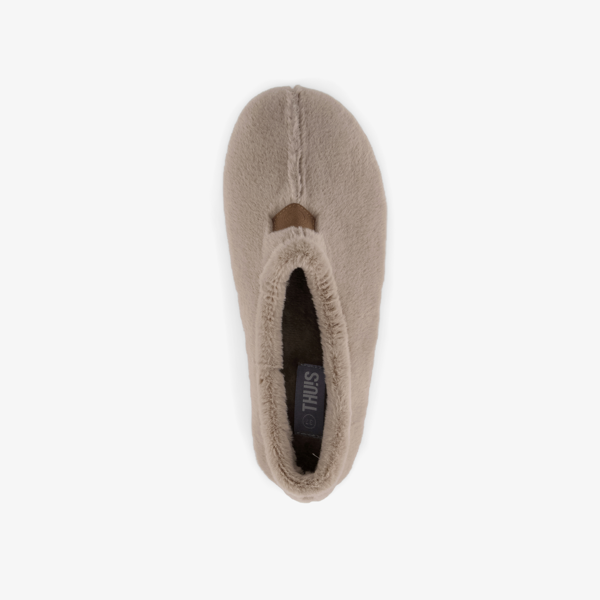 Thuis dames pantoffels van imitatiebont beige – foto 4