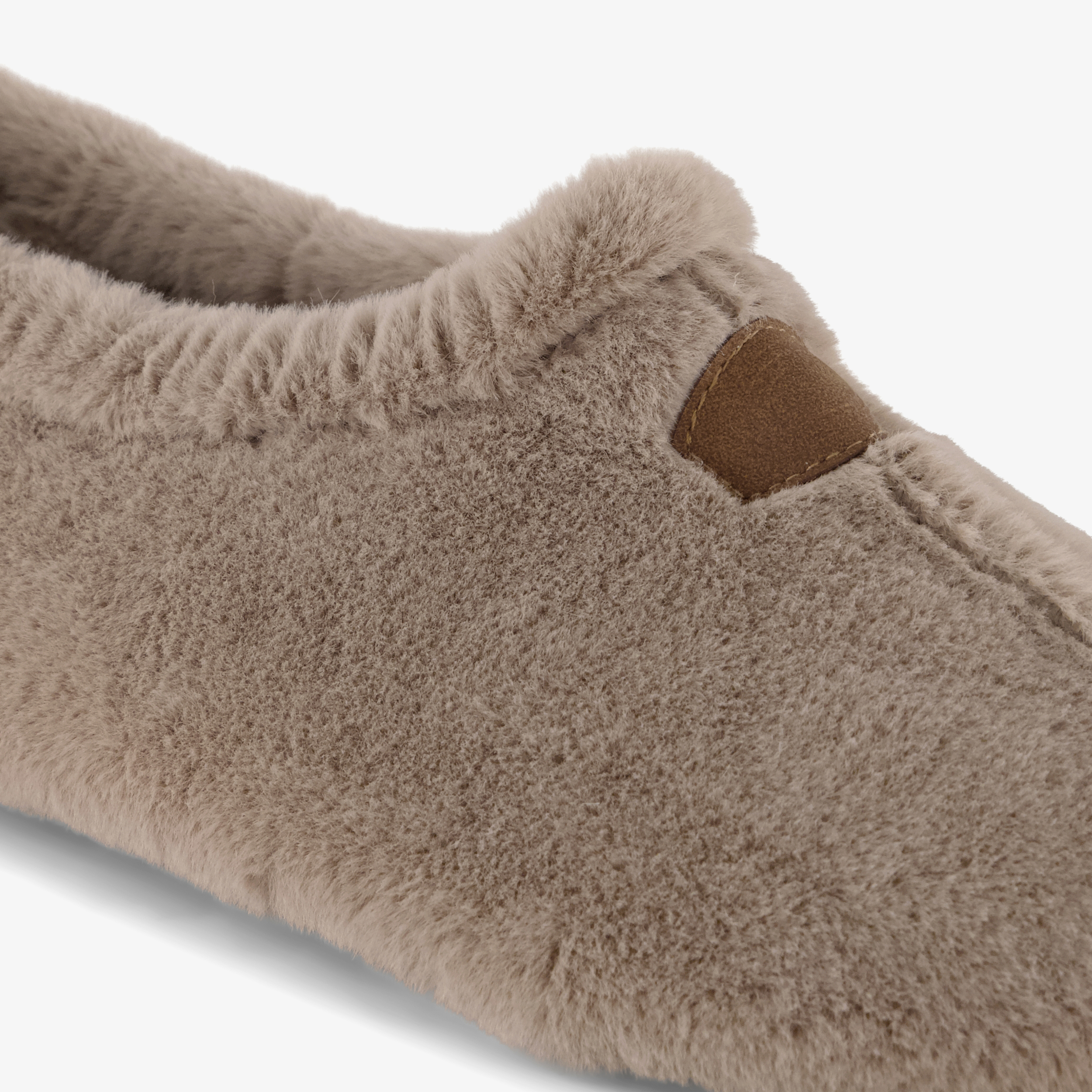 Thuis dames pantoffels van imitatiebont beige – foto 5