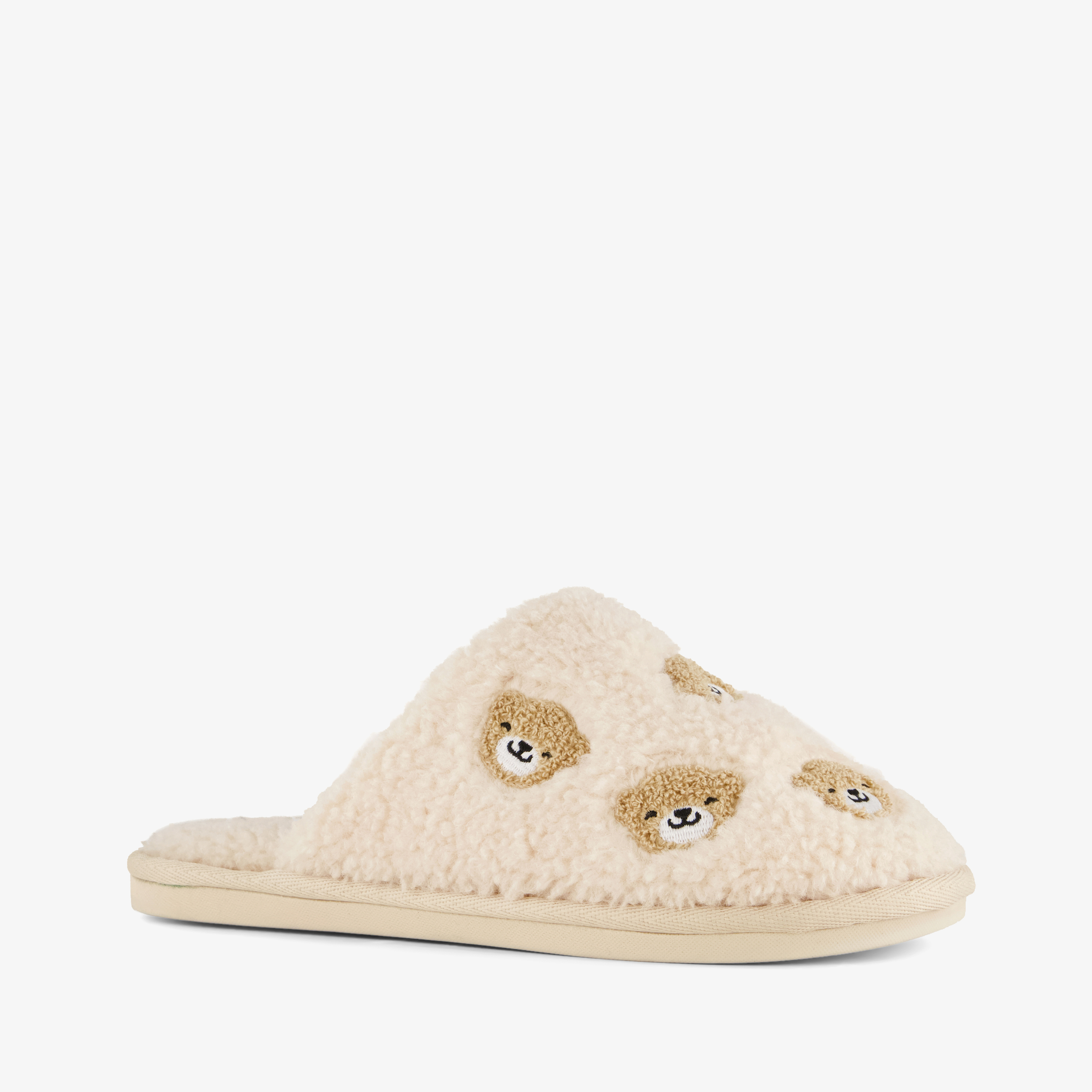 Thu!s dames teddy instap pantoffels met berengezichtjes