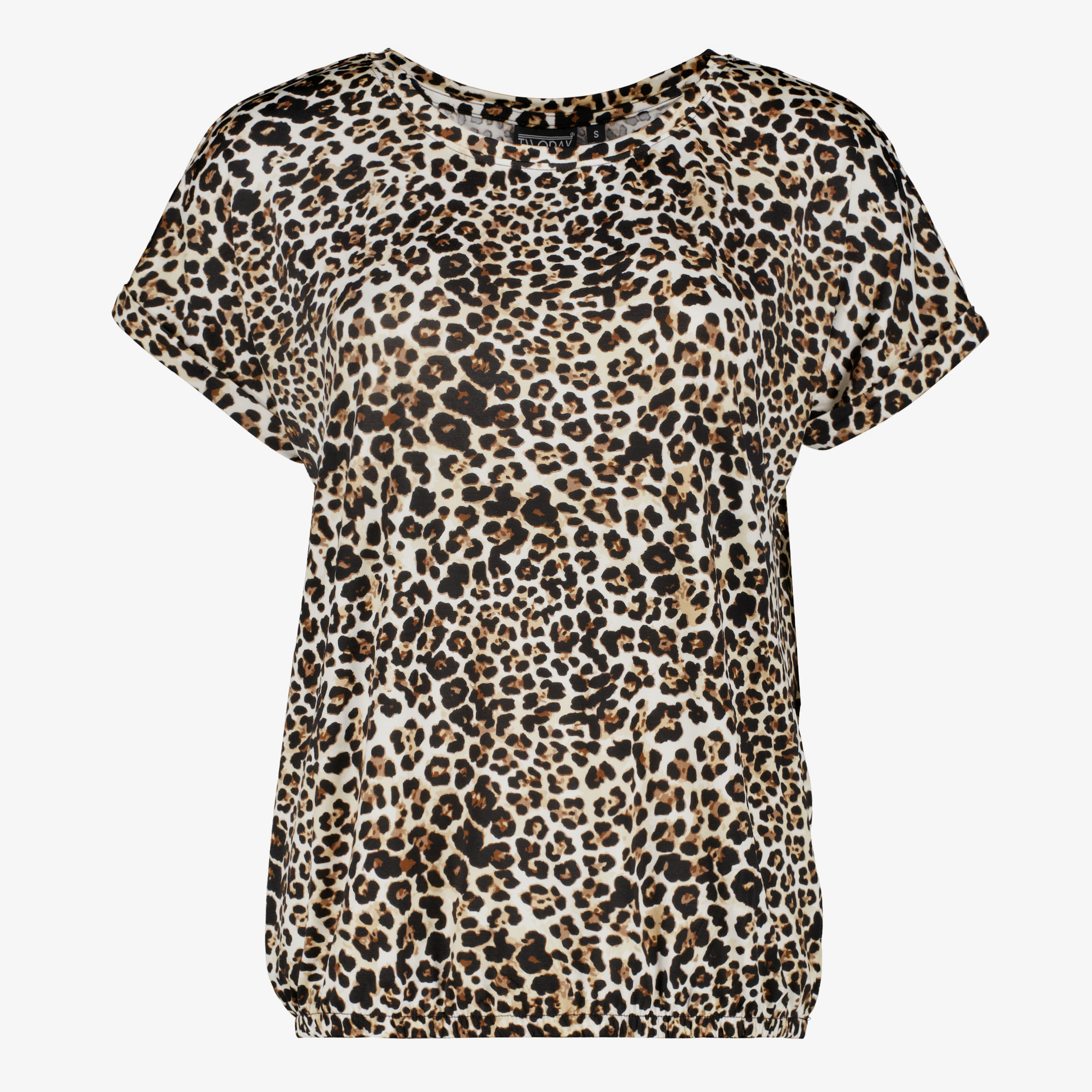 TwoDay dames T-shirt met panterprint bruin t-shirts & tops